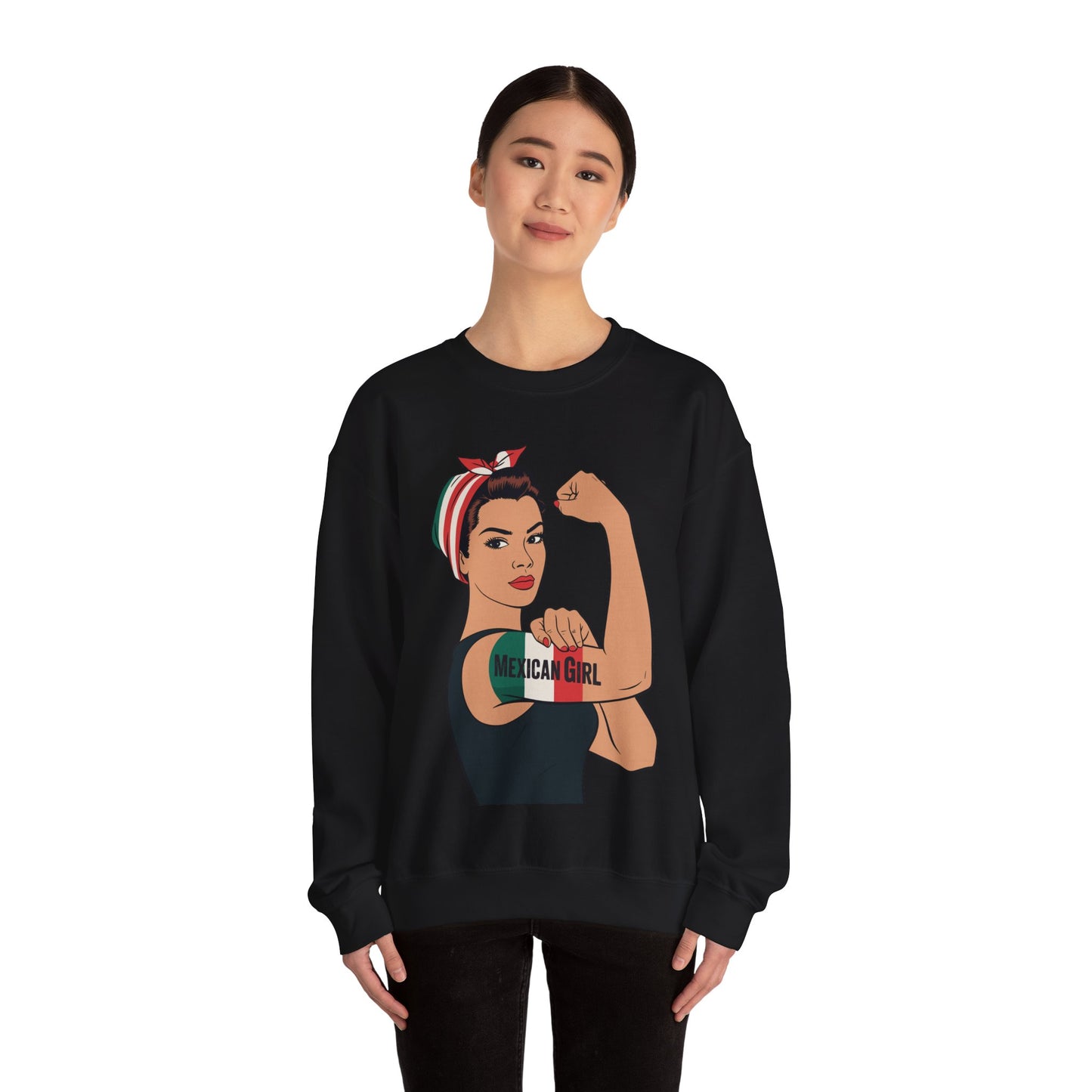 Mexican Girl Mujer Rosie Riveter Cinco De Mayo Fiesta Sweatshirt Women