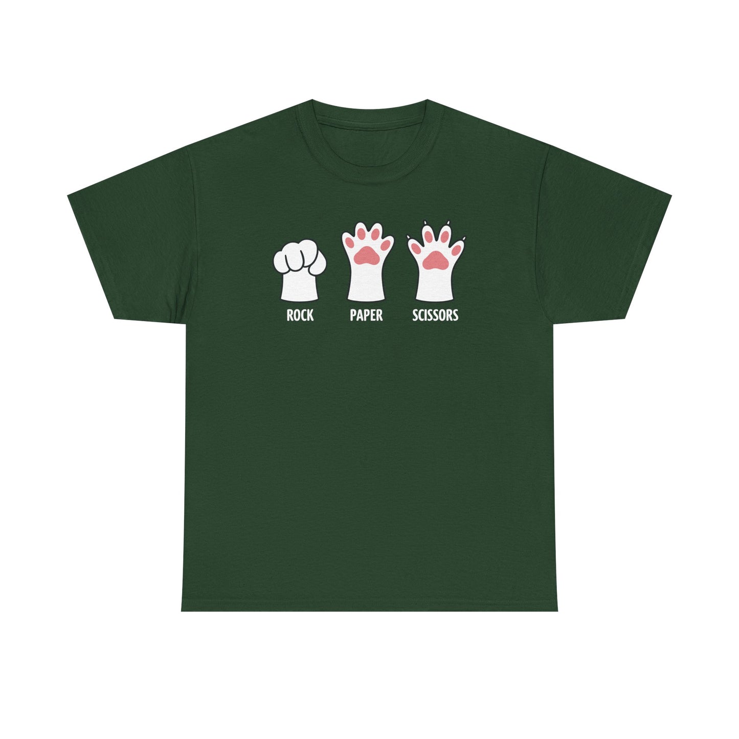 Funny Introvert Cat Animal Rescue Rock Paper Scissors Cute Paw Cat T-Shirt