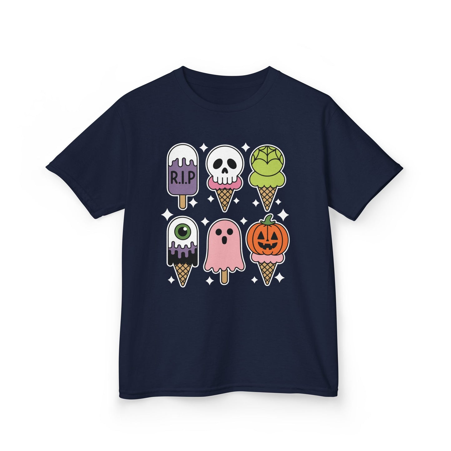 Horror Movie Summer Popsicle Halloween Ice Cream Summer-ween T-Shirt For Kids