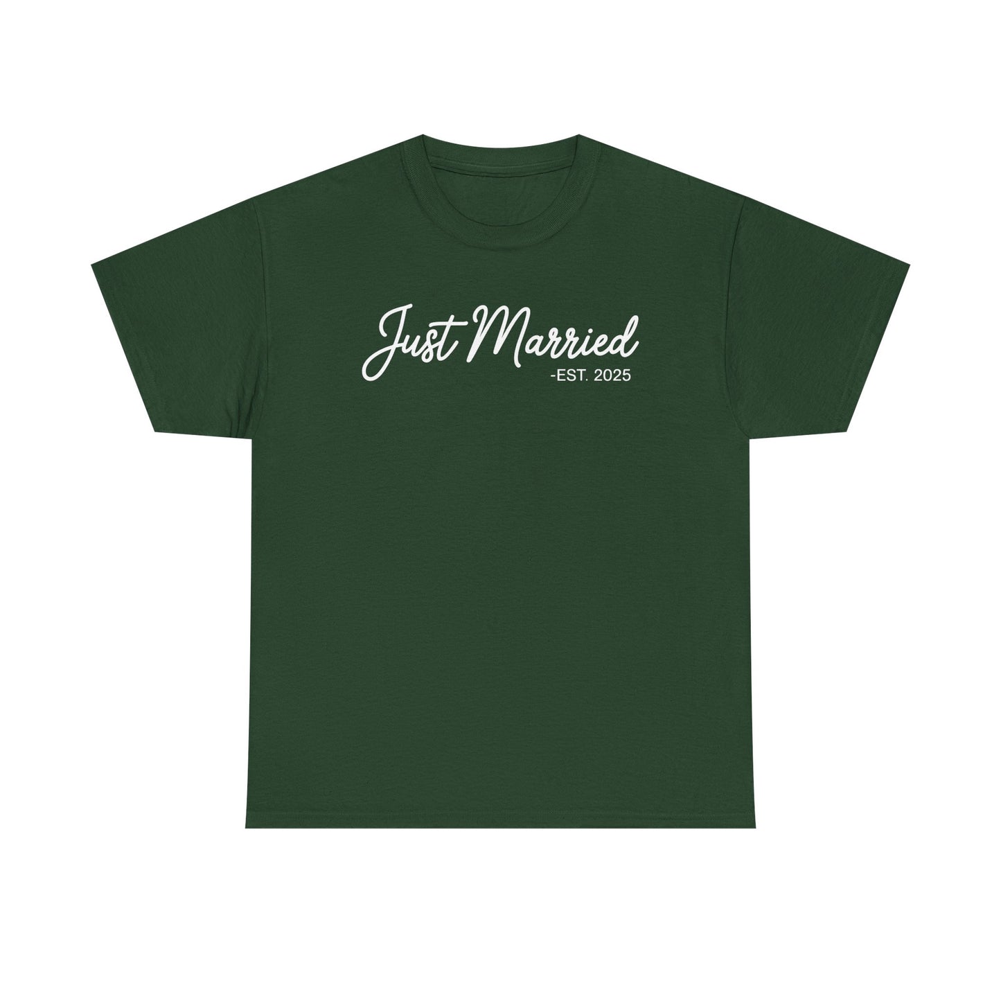 Just Married 2025 Honeymoon Wedding Couples Fiancee T-Shirt