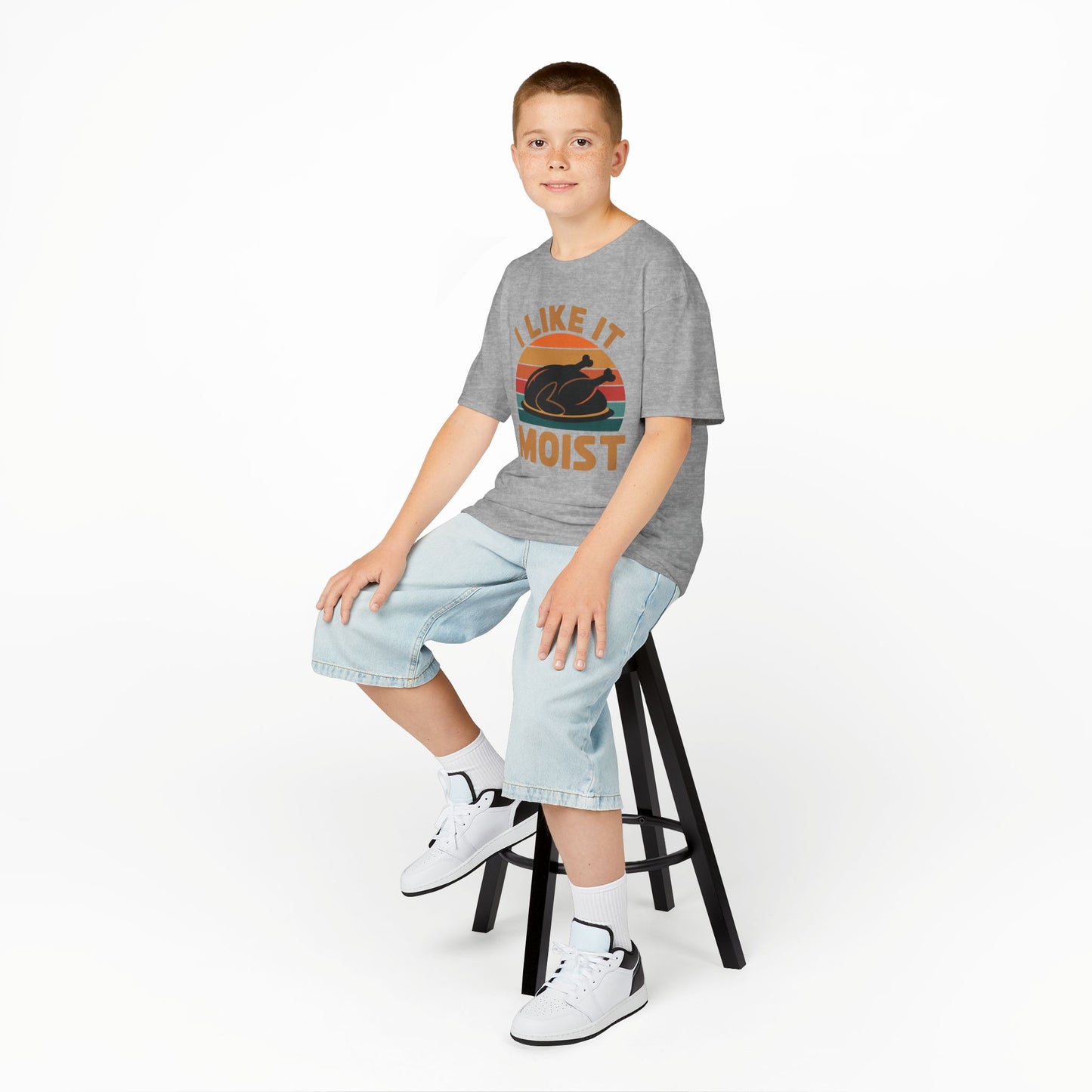 I Like It Moist Unisex Kids Black Thanksgiving T-Shirt