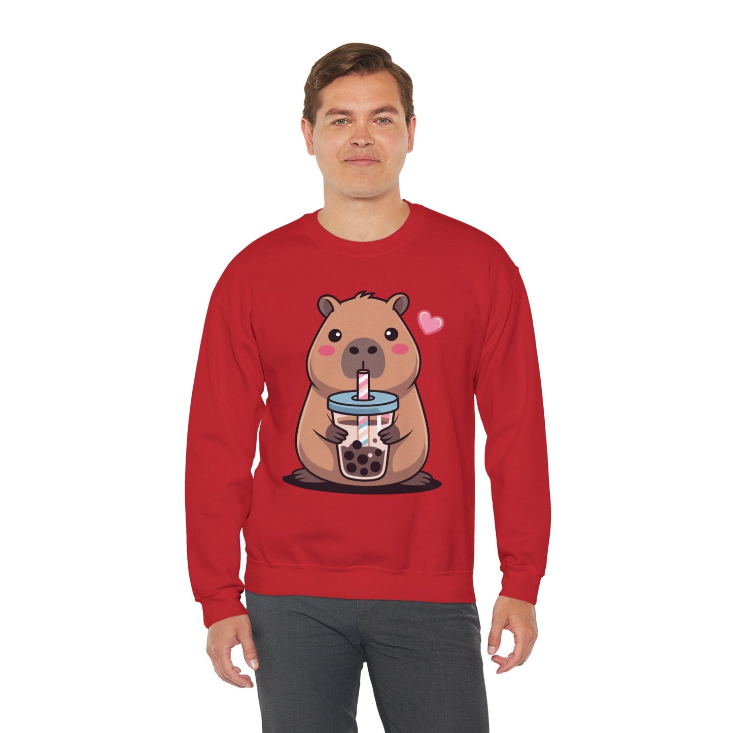 Cute Capybara Kawaii Anime Drinking Bubble Tea Lover Girls Sweatshirt