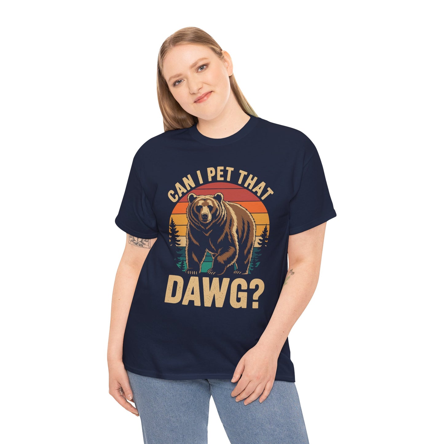 Can I Pet That Dog Funny Dawg Bear Meme Camping Hiking T-Shirt