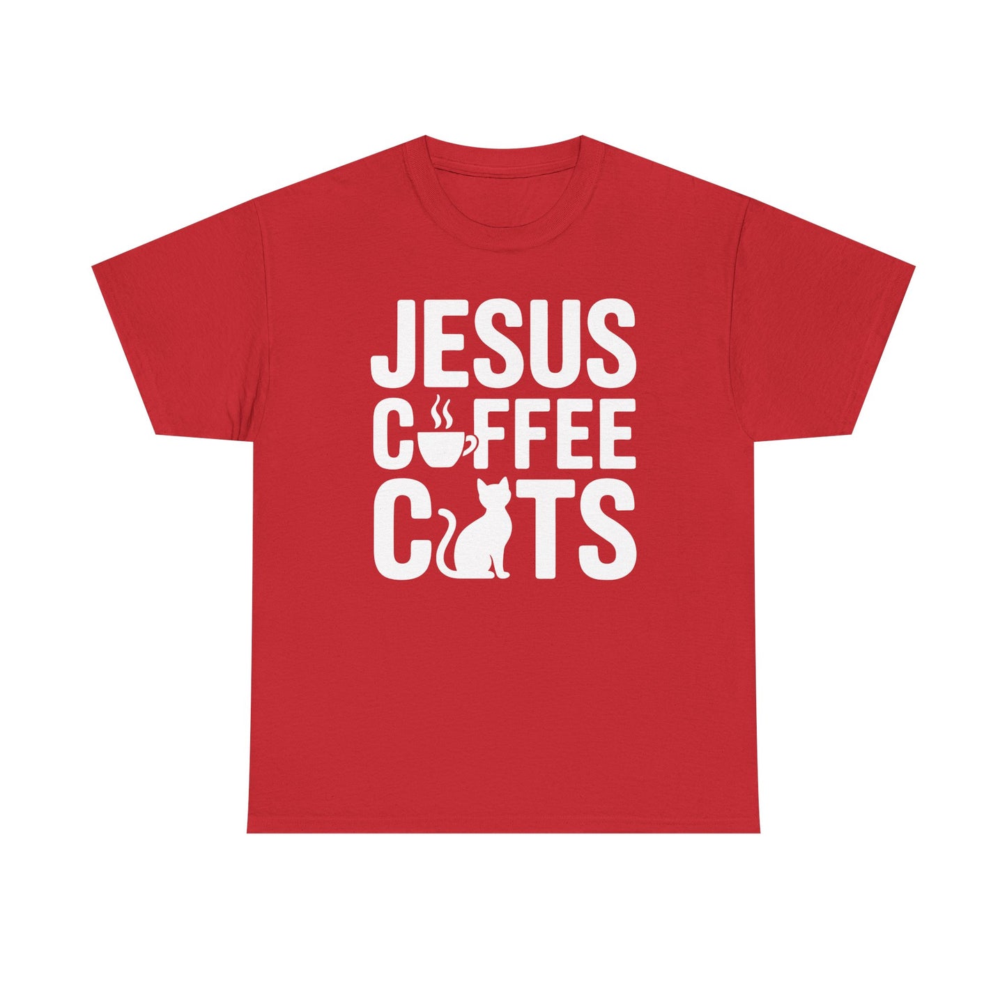Christian Jesus, Coffee, Cats - Religous Cat Caffeine Lover T-Shirt