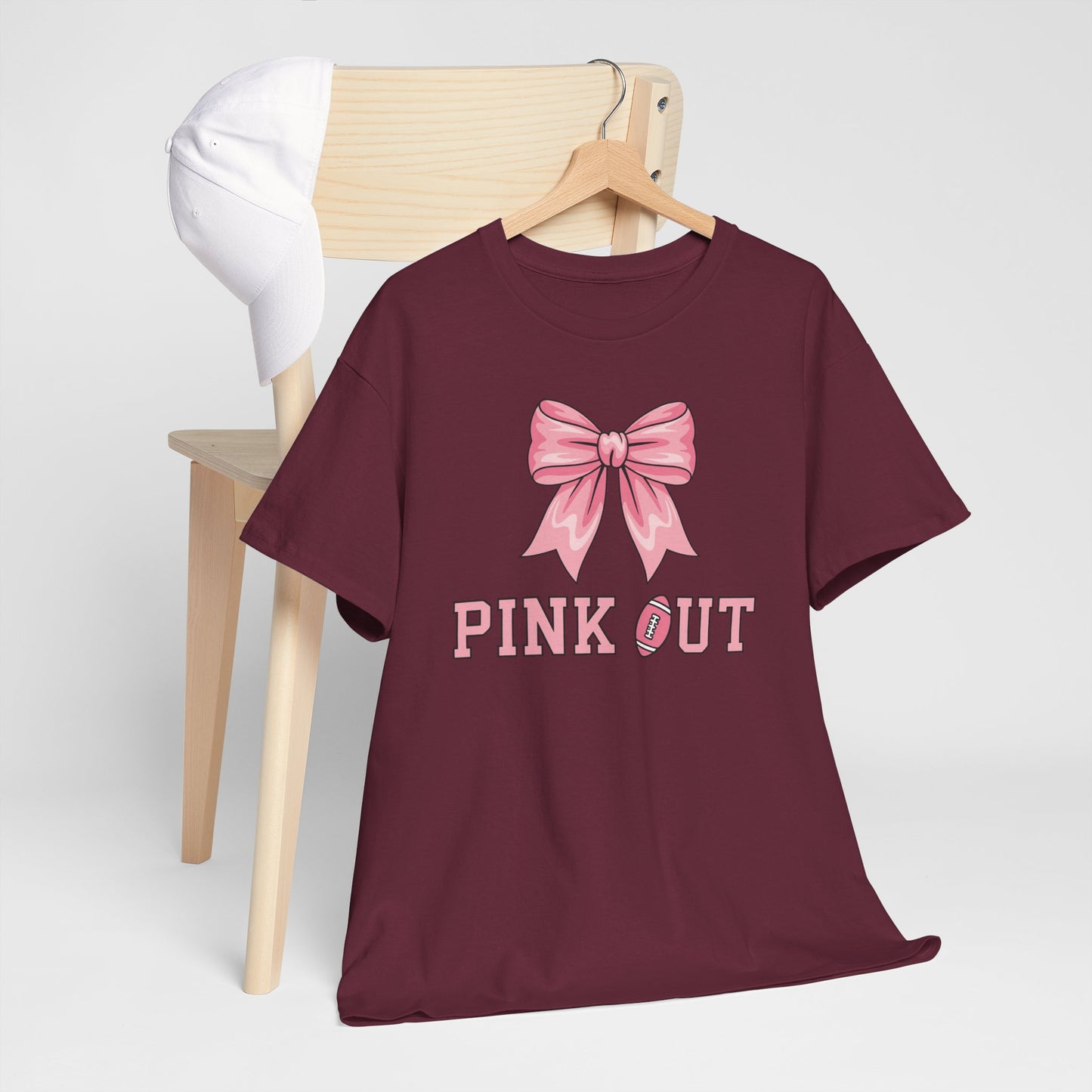 Pink Out Football Bow Preppy Breast Cancer Awareness Women T-Shirt