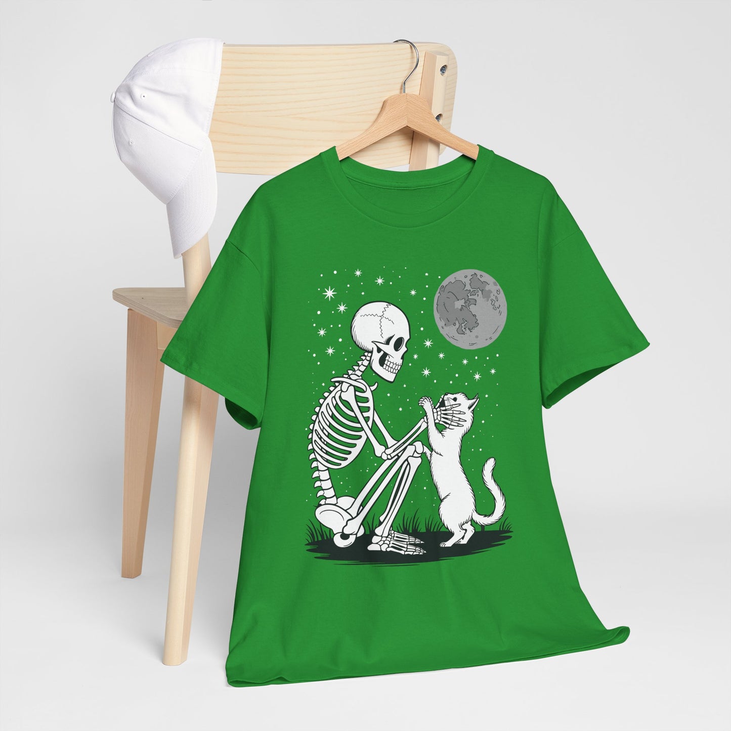 Skeleton Cat Skull Kitty Cute Goth Halloween Men Women T-Shirt
