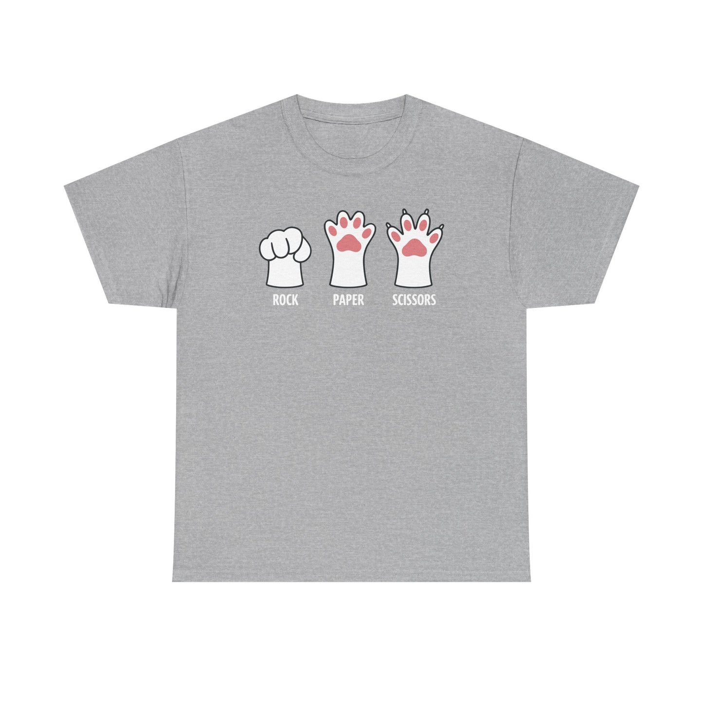 Funny Introvert Cat Animal Rescue Rock Paper Scissors Cute Paw Cat T-Shirt