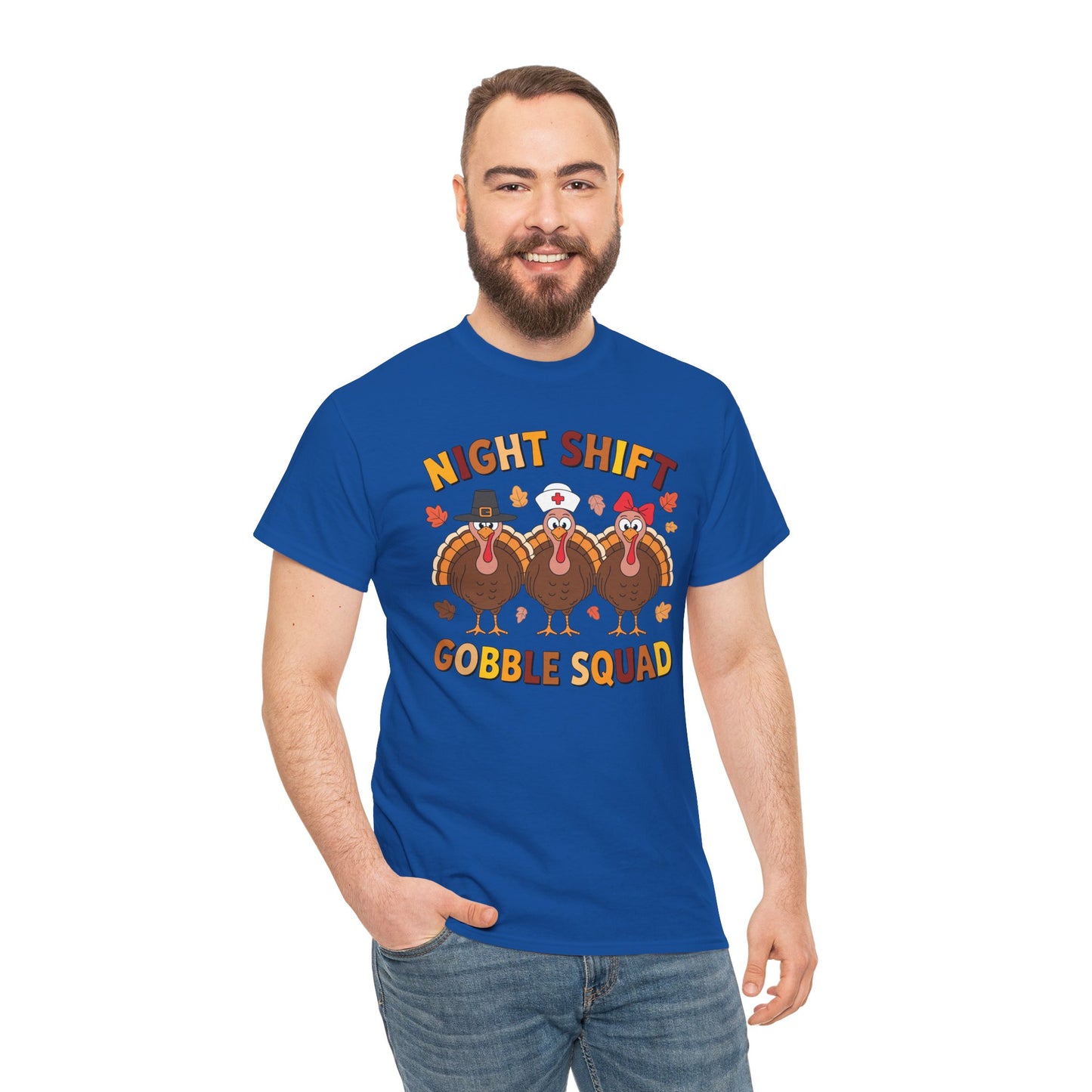 Night Shift Gobble Squad Night Worker Staff Thanksgiving T-Shirt