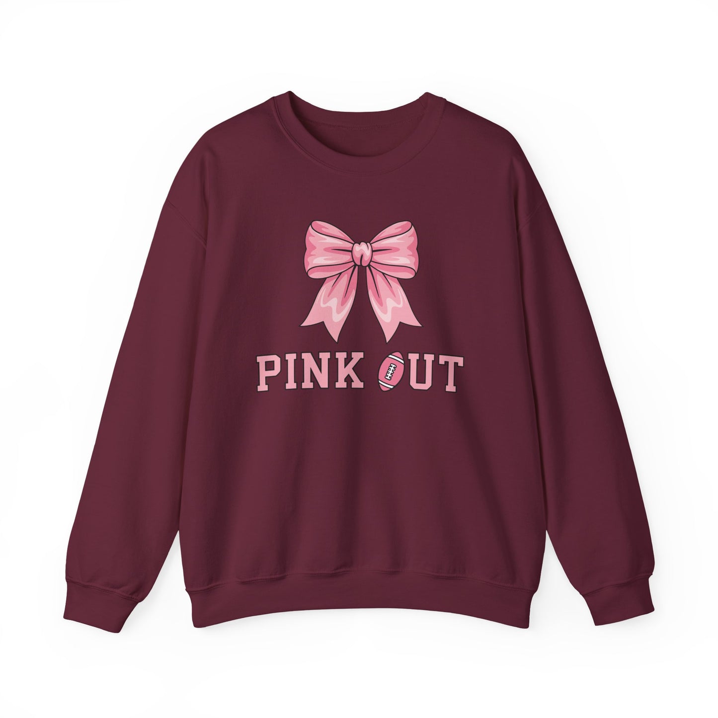 Pink Out Football Bow Preppy Breast Cancer Awareness Women Sweatshirt