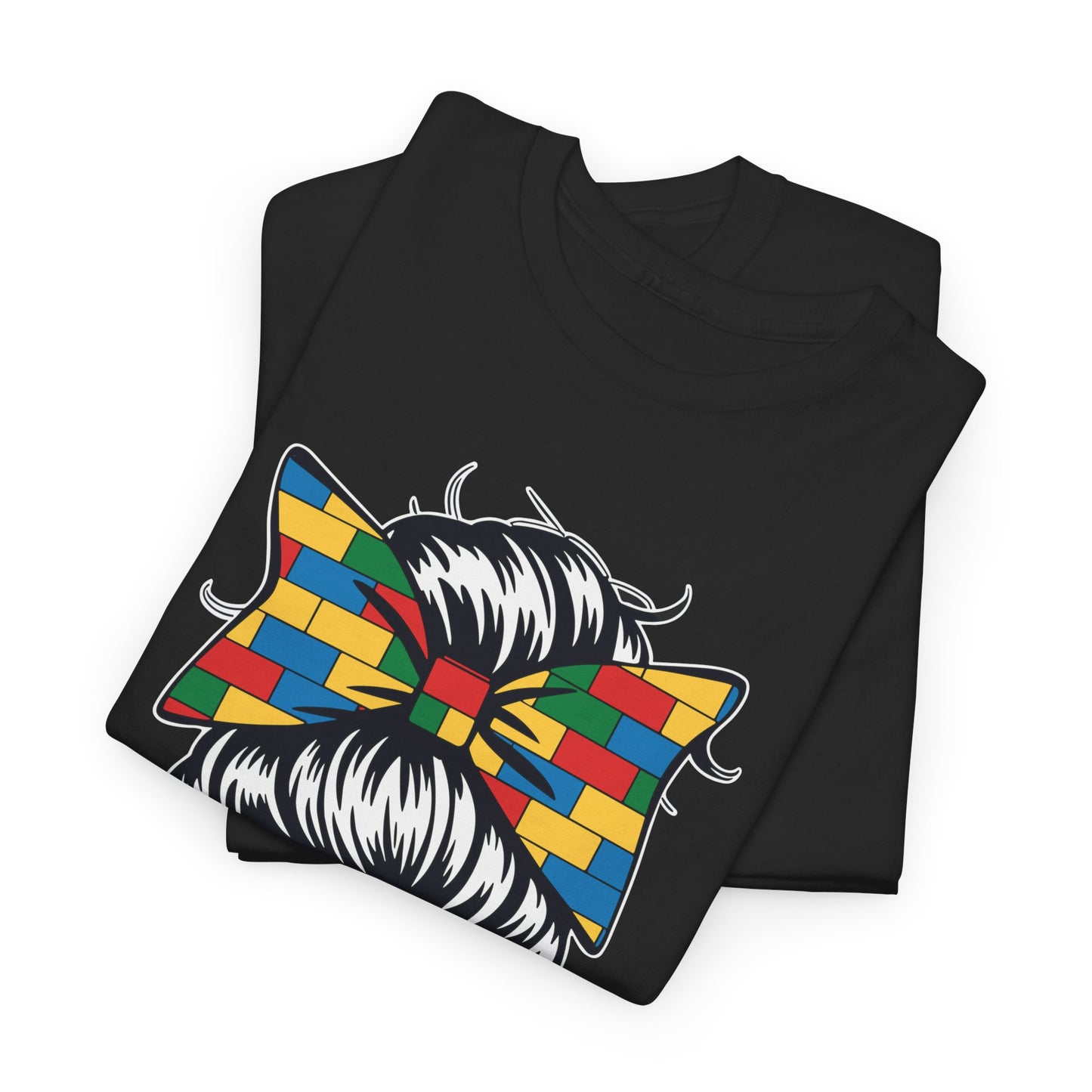 Building Block Messy Bun Mom Life Master Builder Mothers Day T-Shirt