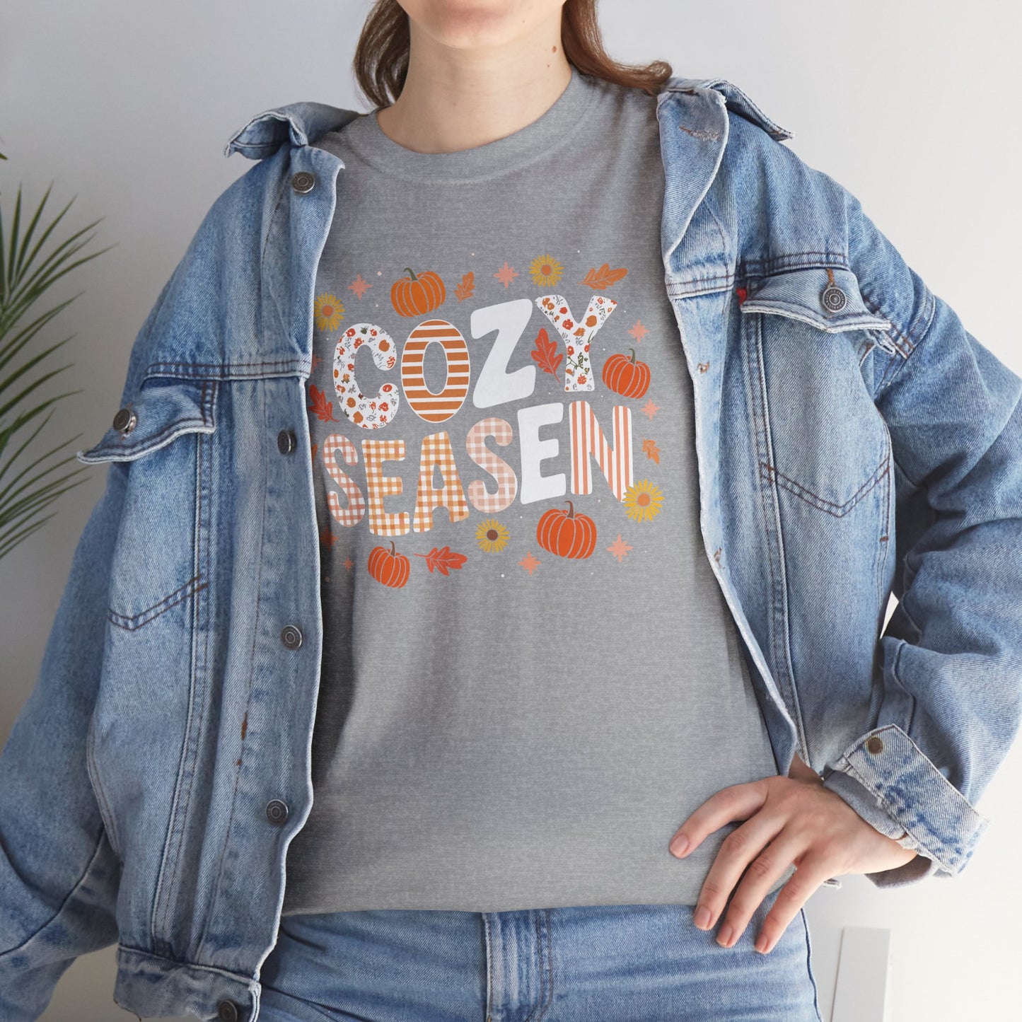 Cozy Season Autumn Fall Vibes Halloween Thanksgiving Pumpkin T-Shirt