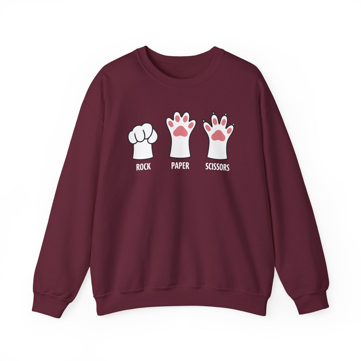 Funny Introvert Cat Animal Rescue Rock Paper Scissors Cute Paw Cat Sweatshirt