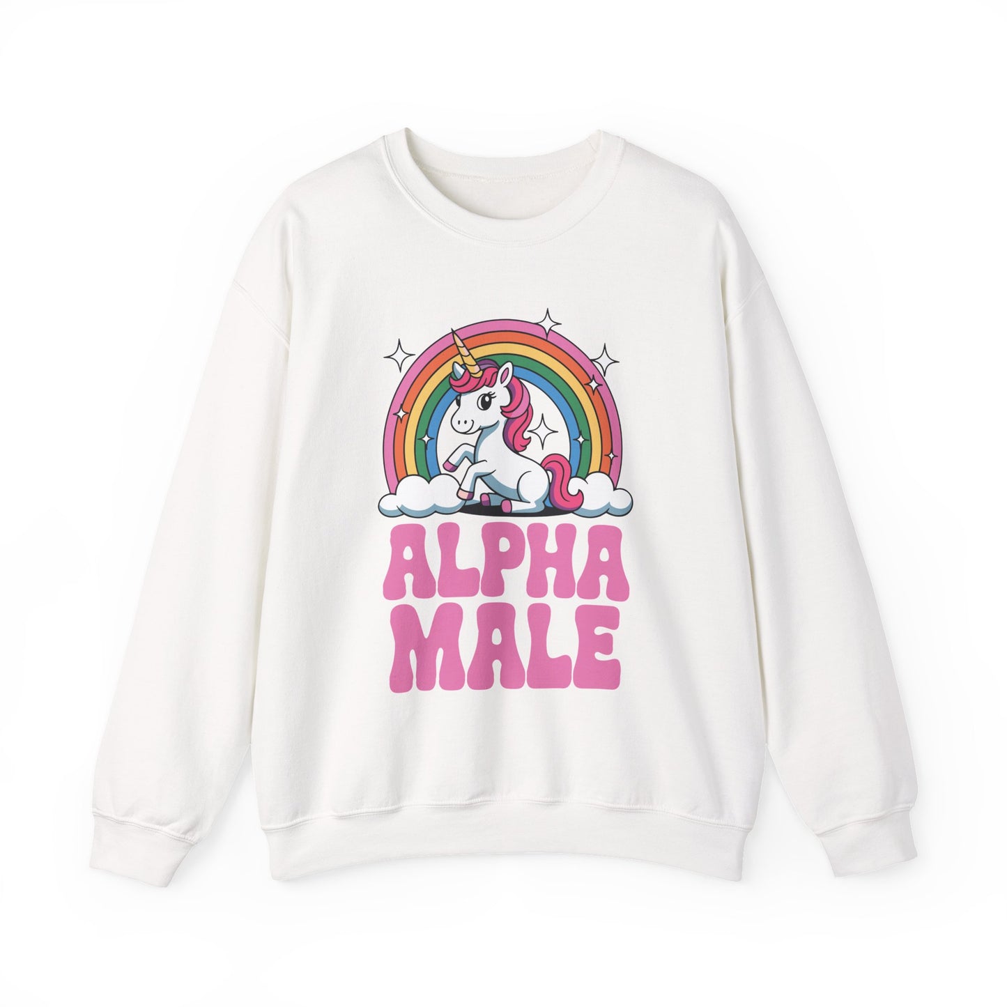 Funny Alpha Male Unicorn Sarcastic Ironic Weird Y2K Humor Sweatshirt