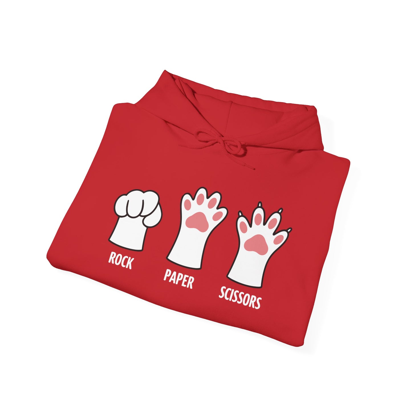 Funny Introvert Cat Animal Rescue Rock Paper Scissors Cute Paw Cat Hoodie