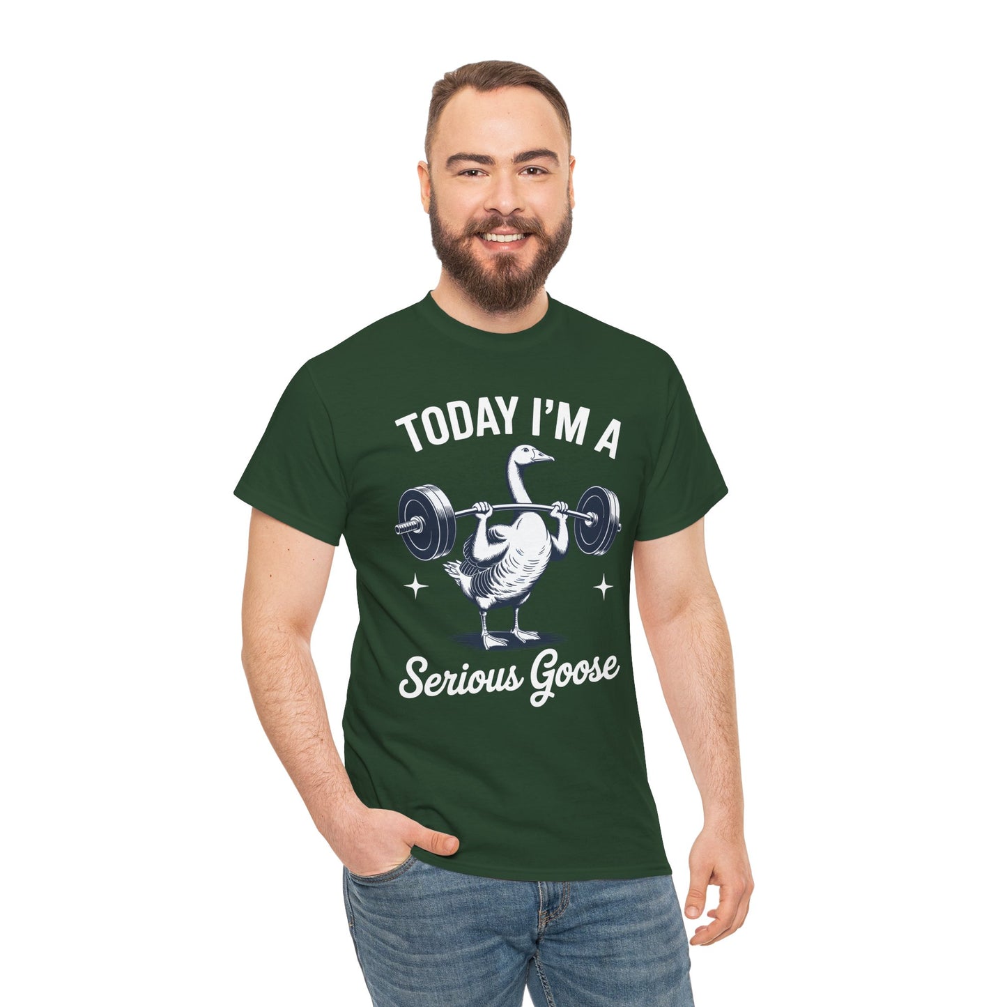 Funny Today I'm A Serious Goose Lifting Weights Gym Fitness T-Shirt