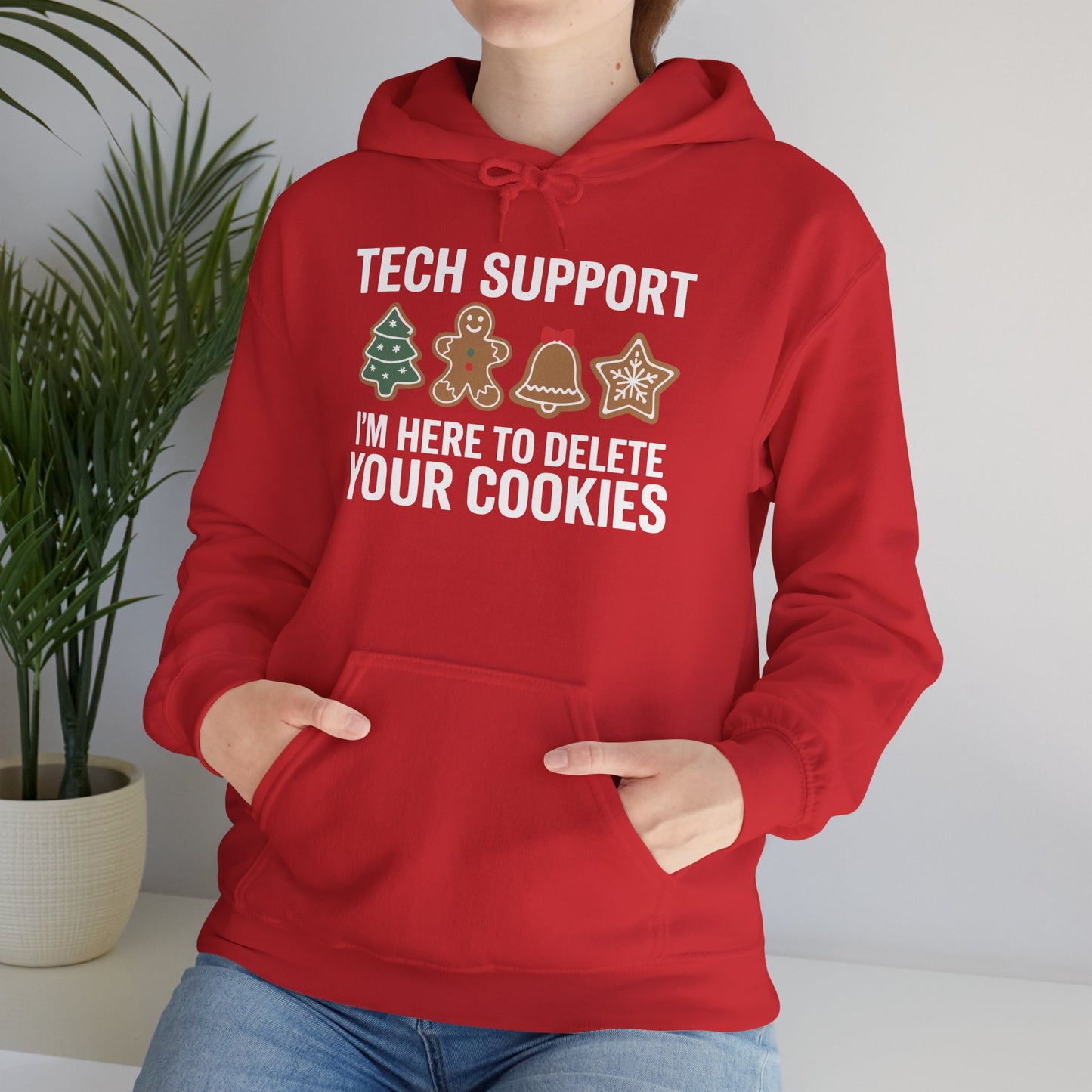 Christmas Tech Support Here To Delete Cookies Xmas Men Women Hoodie