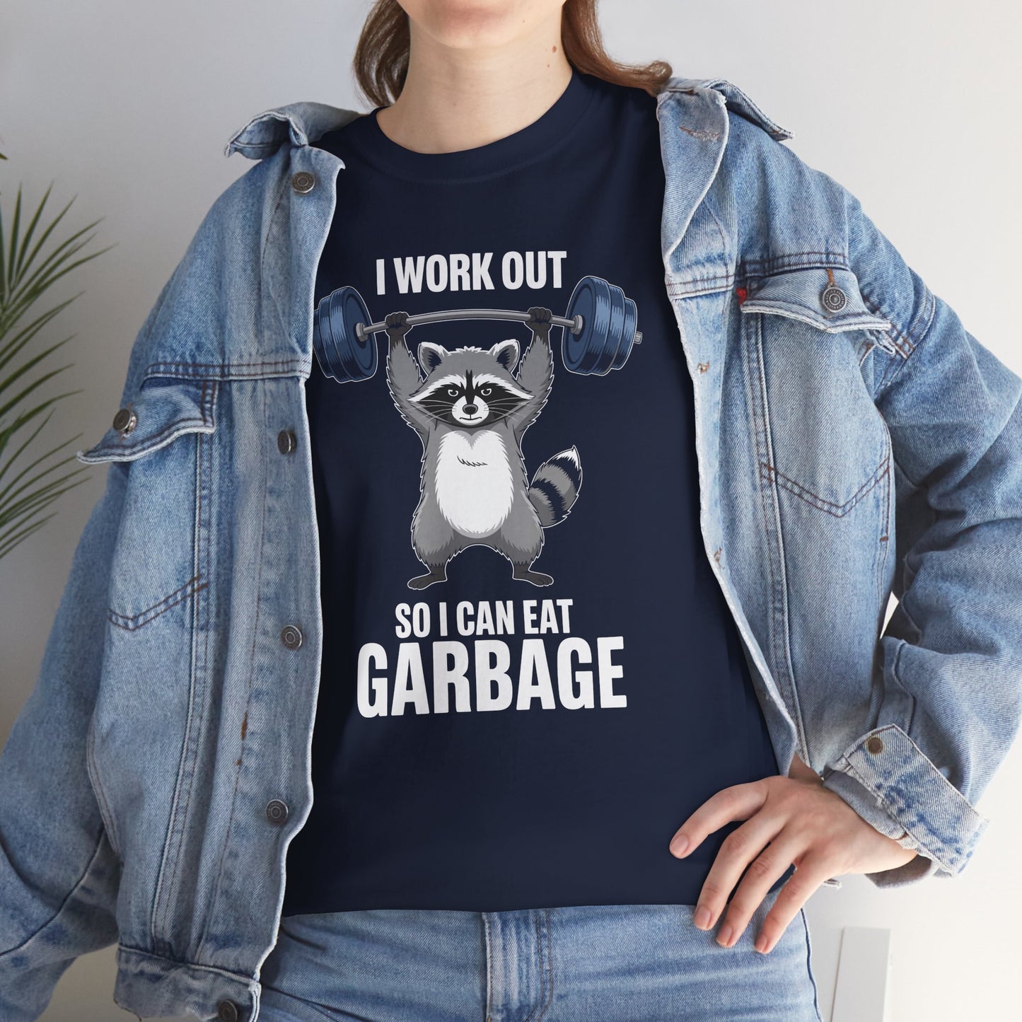 Raccoon Deadlift Bodybuilding Animal Funny Gym Fitness T-Shirt