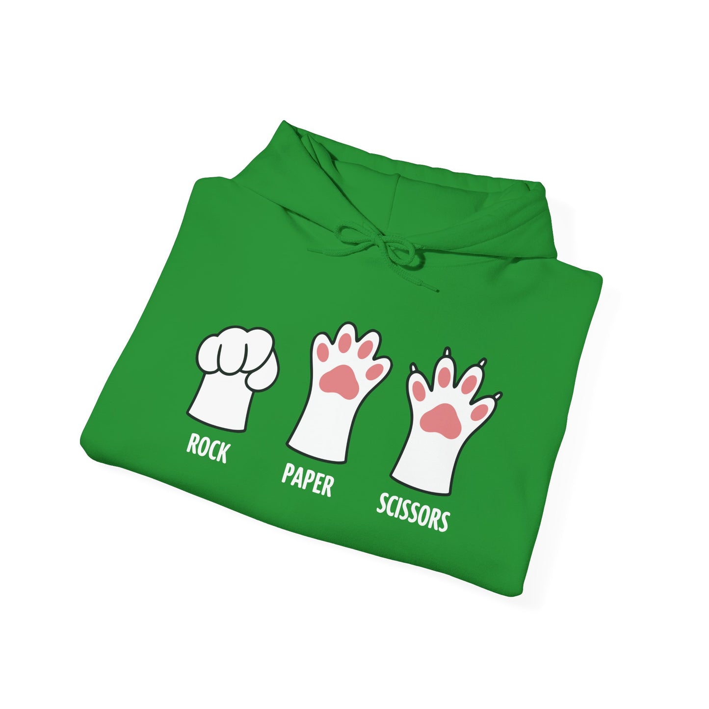 Funny Introvert Cat Animal Rescue Rock Paper Scissors Cute Paw Cat Hoodie
