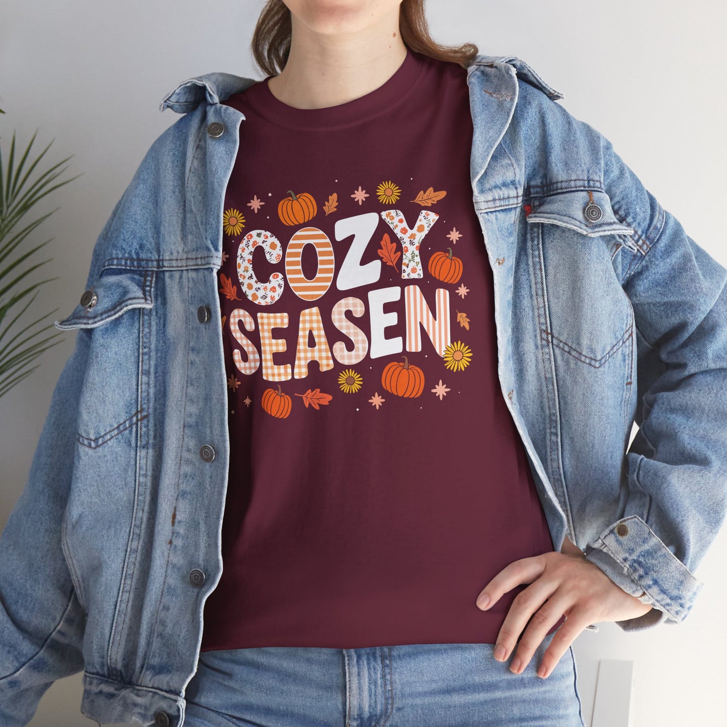 Cozy Season Autumn Fall Vibes Halloween Thanksgiving Pumpkin T-Shirt