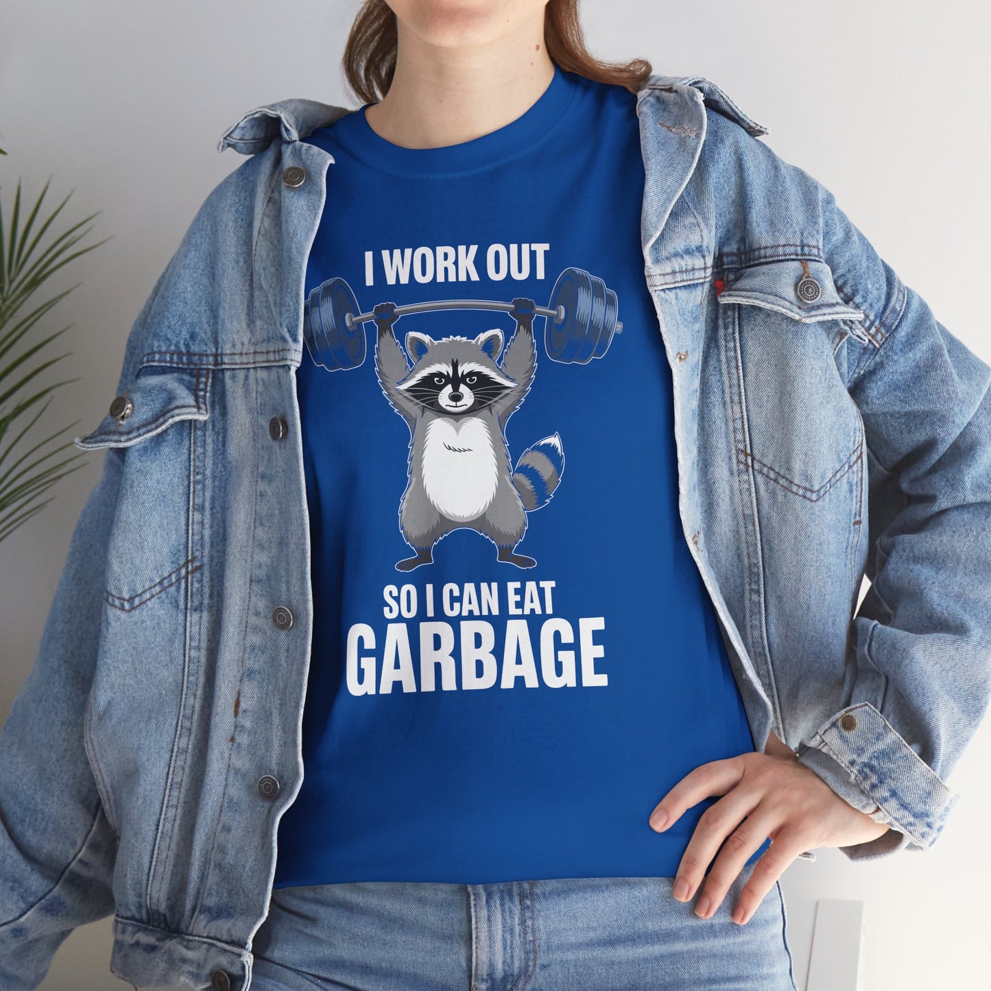 Raccoon Deadlift Bodybuilding Animal Funny Gym Fitness T-Shirt