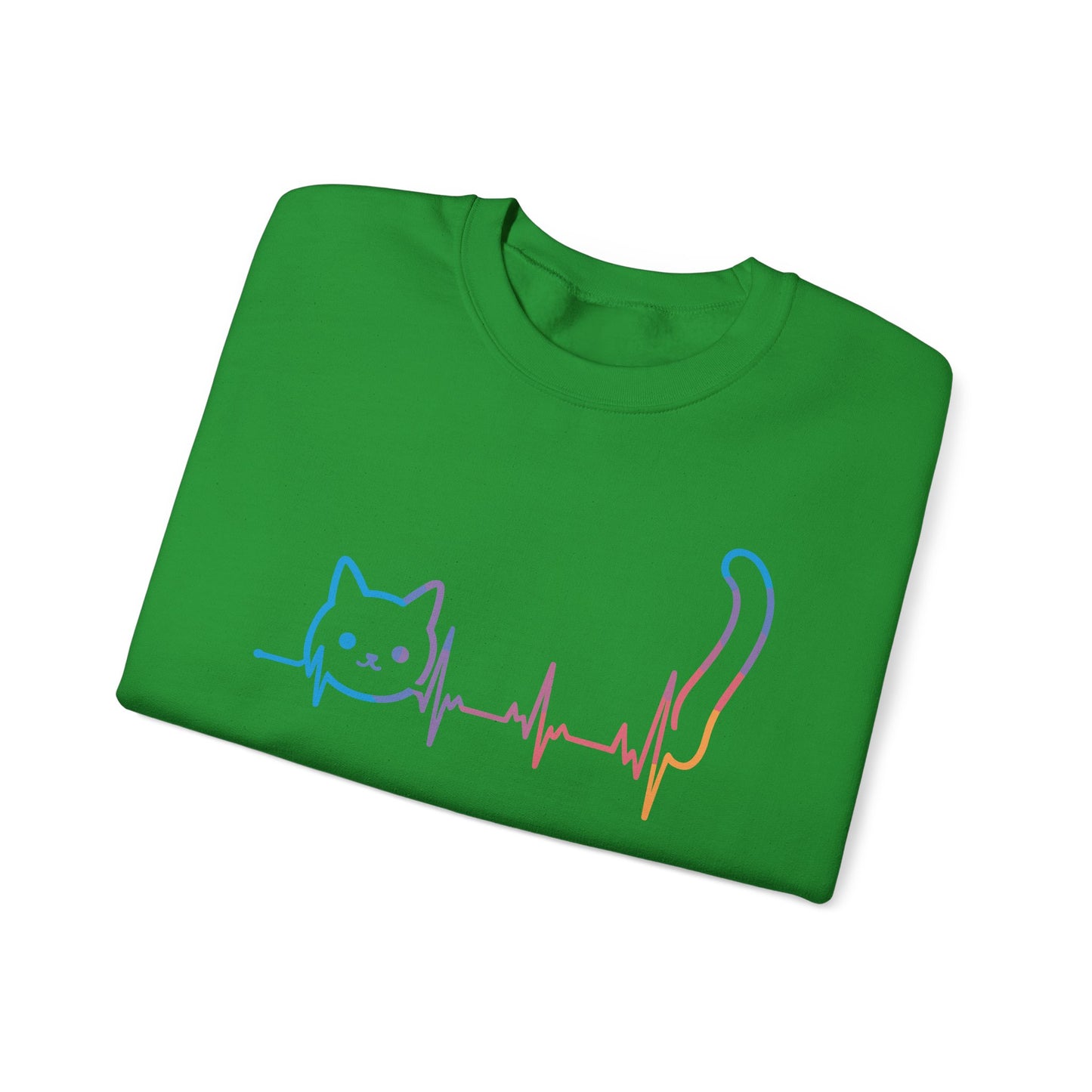Heartbeat Cat Lover Animal Silhouette Cute Cat Sweatshirt