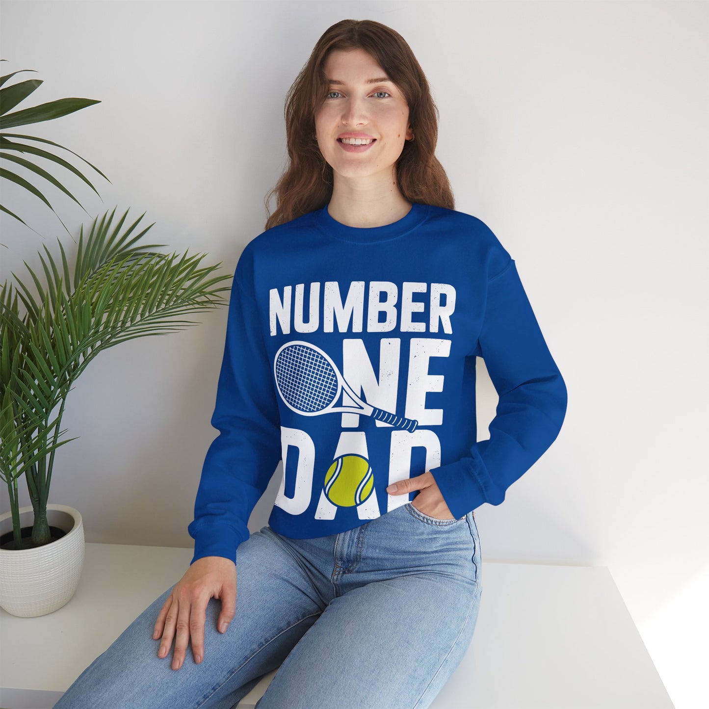 Tennis Dad Number One Daddy with Tennis Sayings Fathers Day Sweatshirt