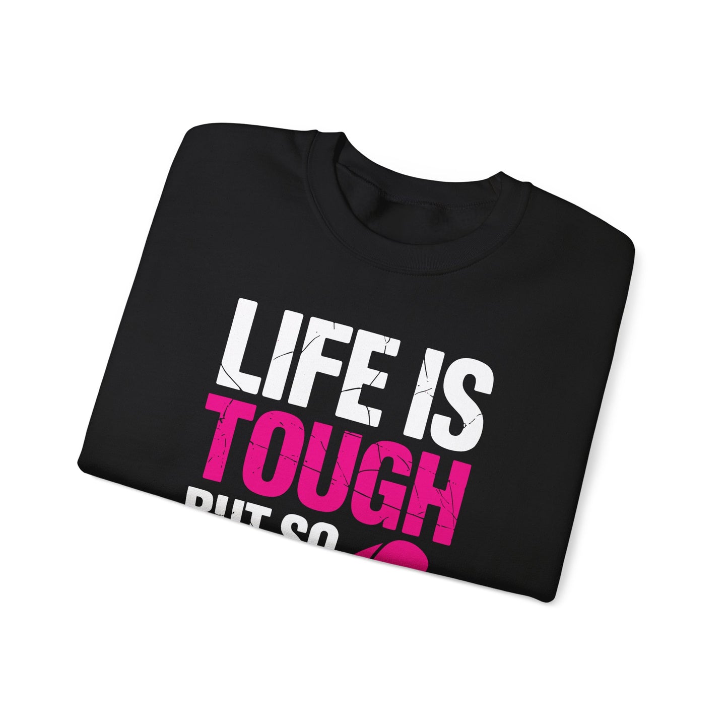 Life Is Tough But So Is My Wife Breast Cancer Awareness Gift Sweatshirt