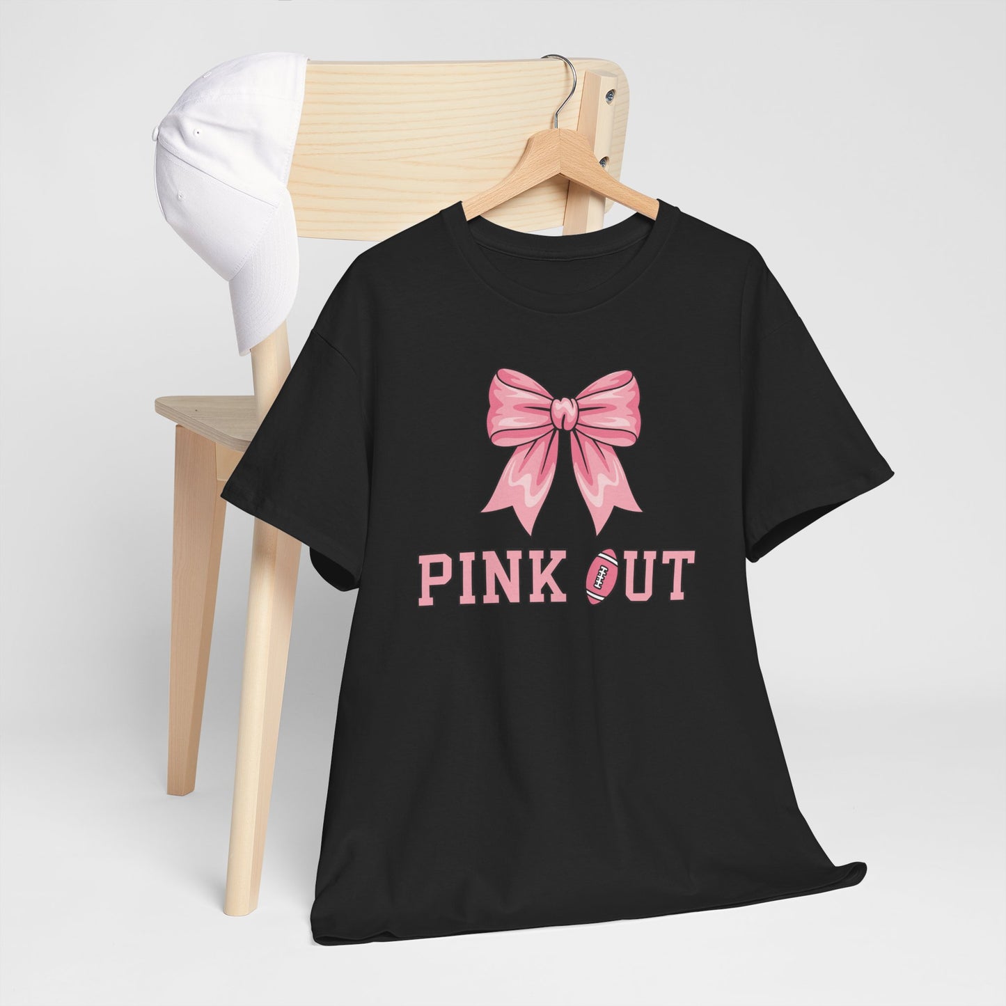 Pink Out Football Bow Preppy Breast Cancer Awareness Women T-Shirt
