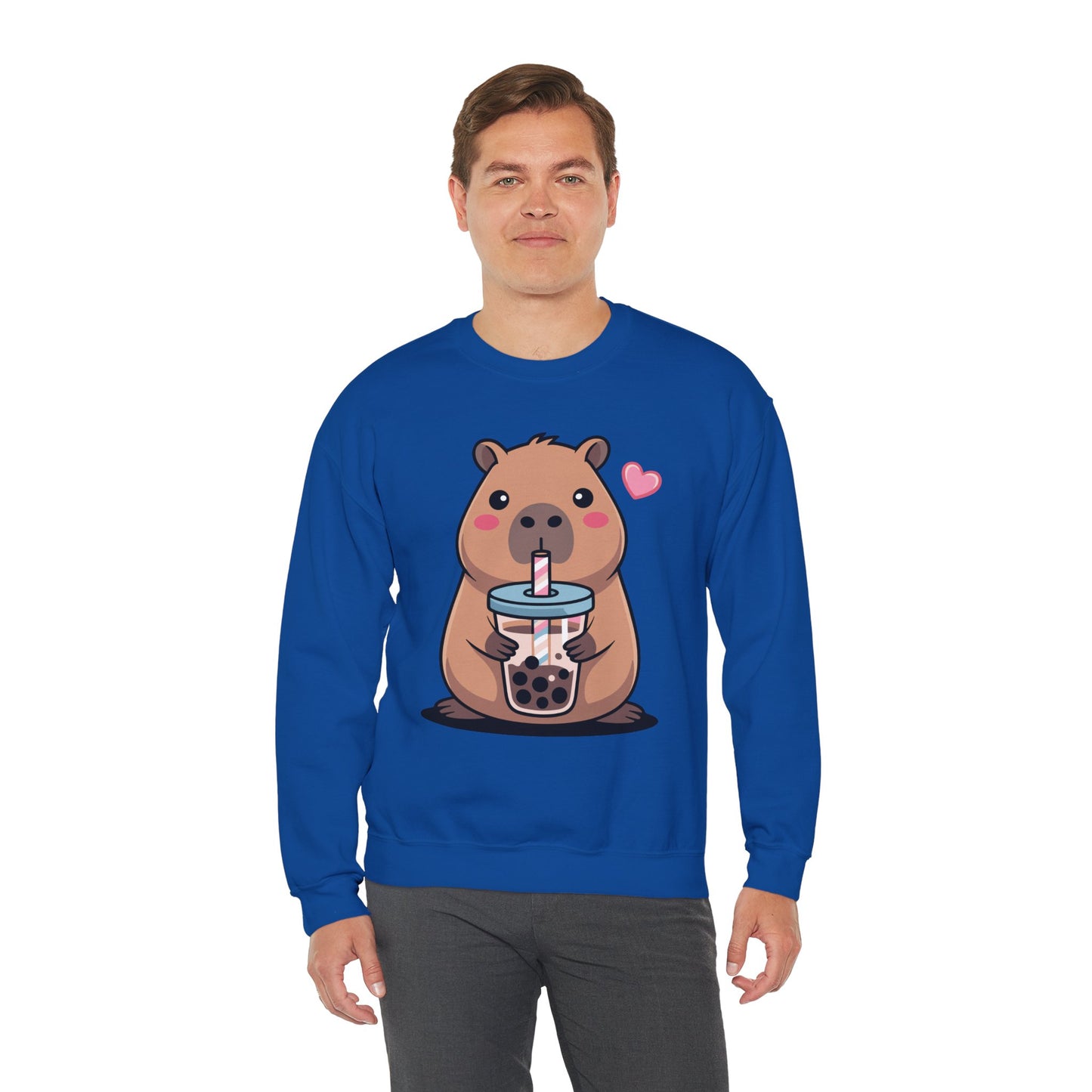 Cute Capybara Kawaii Anime Drinking Bubble Tea Lover Girls Sweatshirt