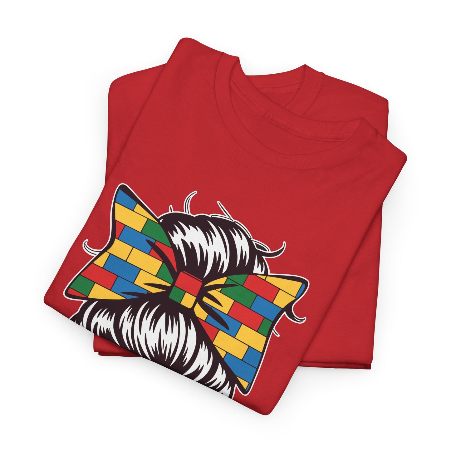 Building Block Messy Bun Mom Life Master Builder Mothers Day T-Shirt