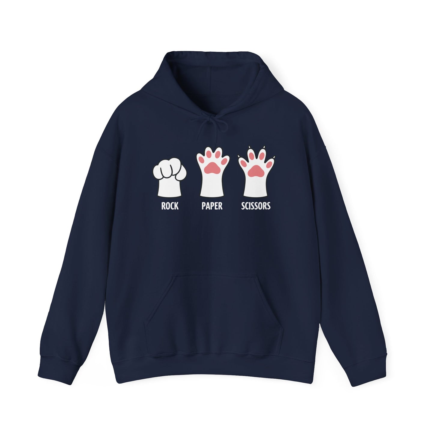 Funny Introvert Cat Animal Rescue Rock Paper Scissors Cute Paw Cat Hoodie