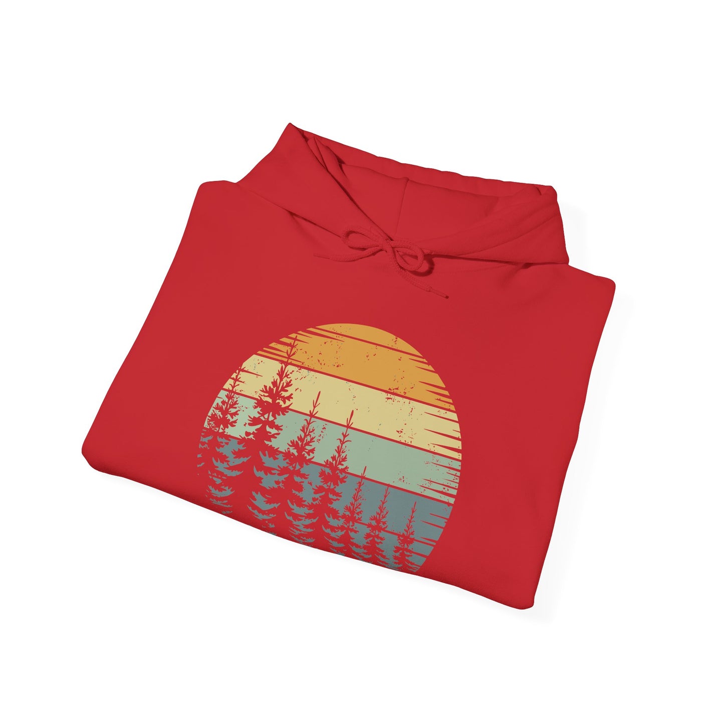Retro Forest Trees Outdoors Nature Vintage Graphic Hoodie