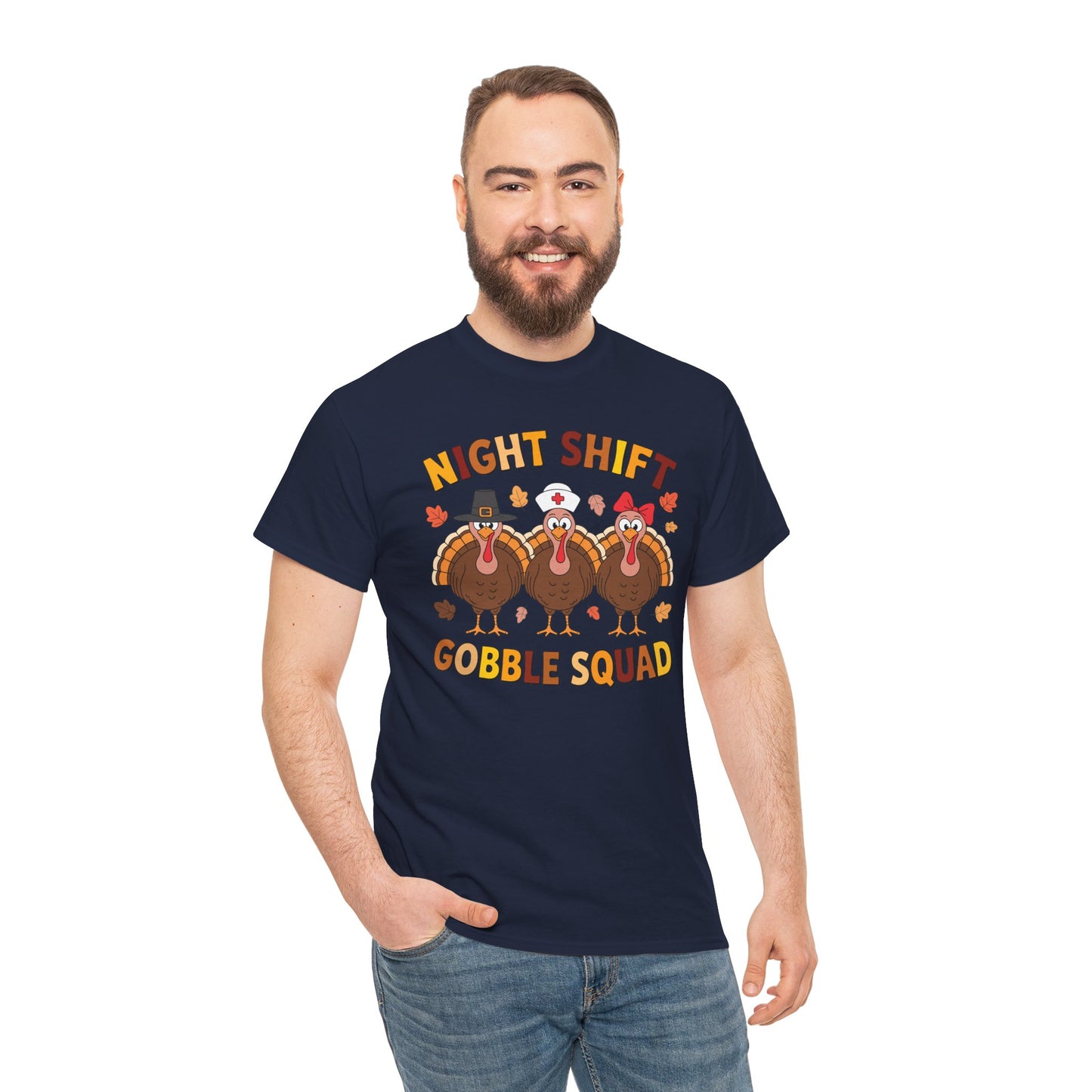 Night Shift Gobble Squad Night Worker Staff Thanksgiving T-Shirt