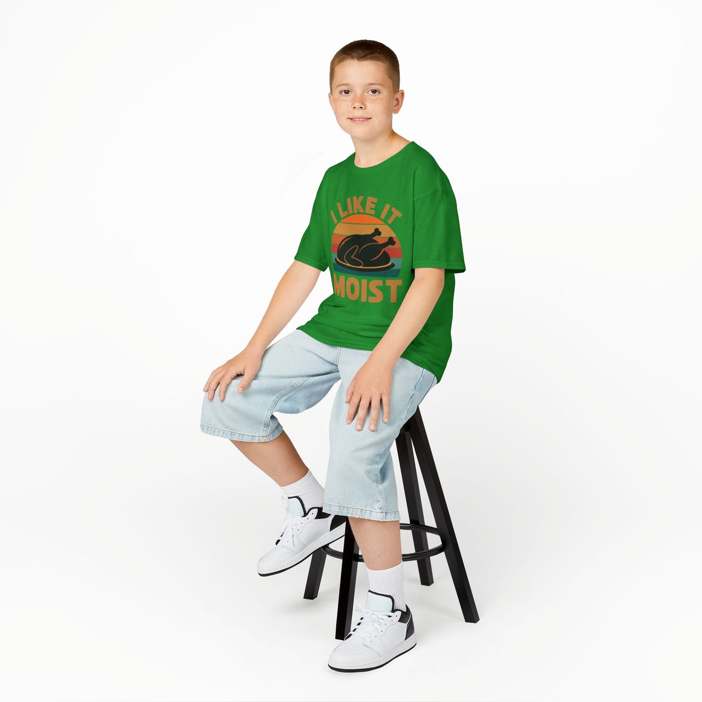 I Like It Moist Unisex Kids Black Thanksgiving T-Shirt