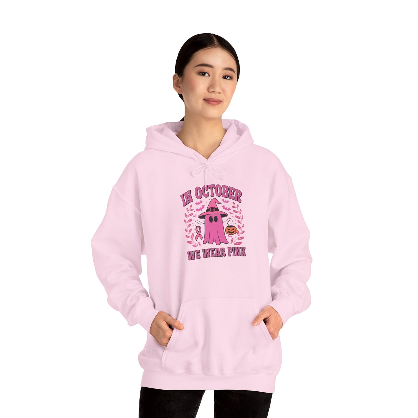 In October We Wear Pink Breast Cancer Awareness Halloween Hoodie