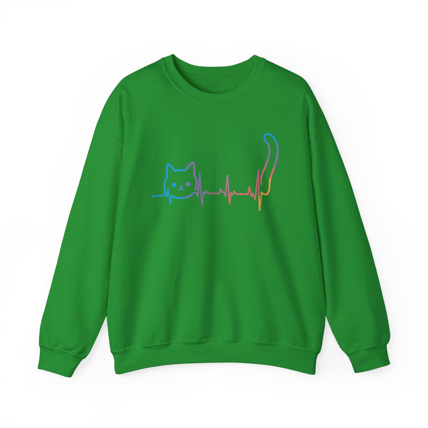 Heartbeat Cat Lover Animal Silhouette Cute Cat Sweatshirt