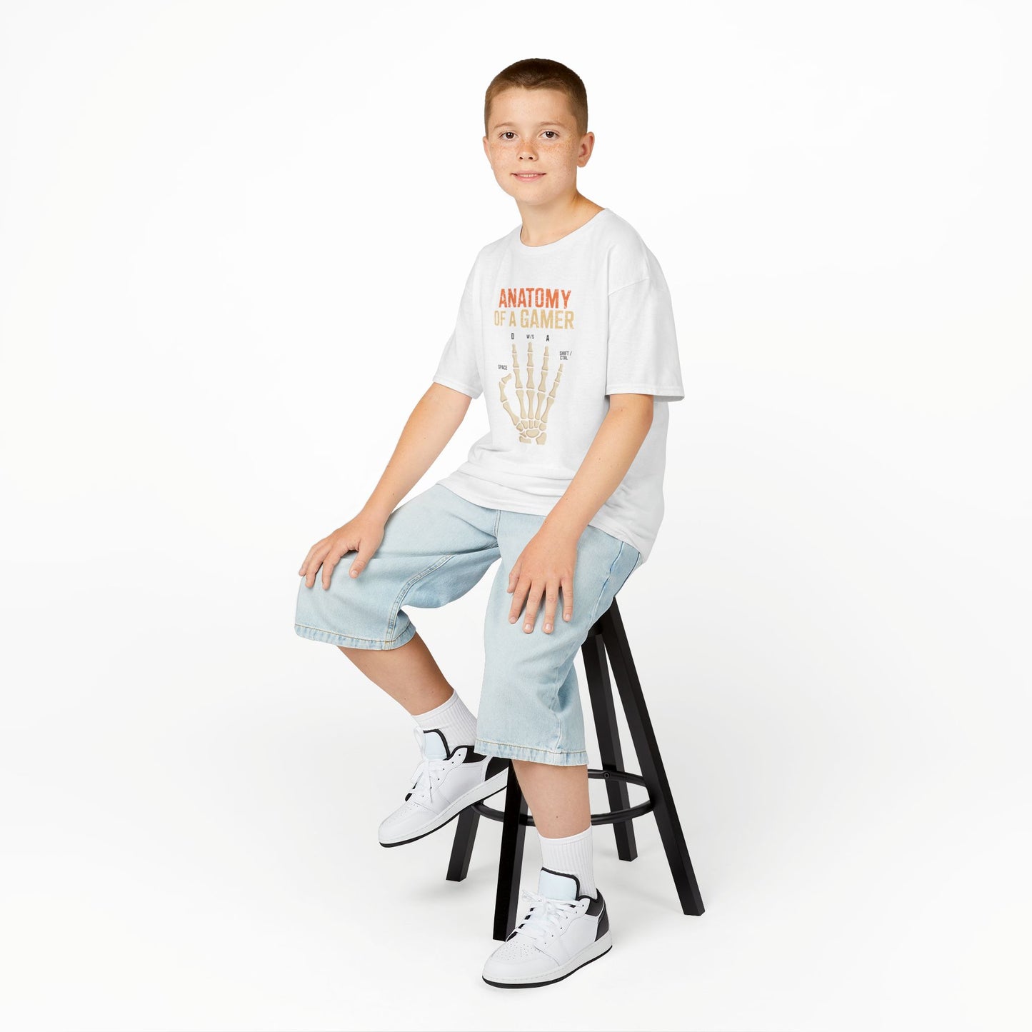 Funny Anatomy Of A Gamer Skeleton Hand Boys Kids Teens T-Shirt