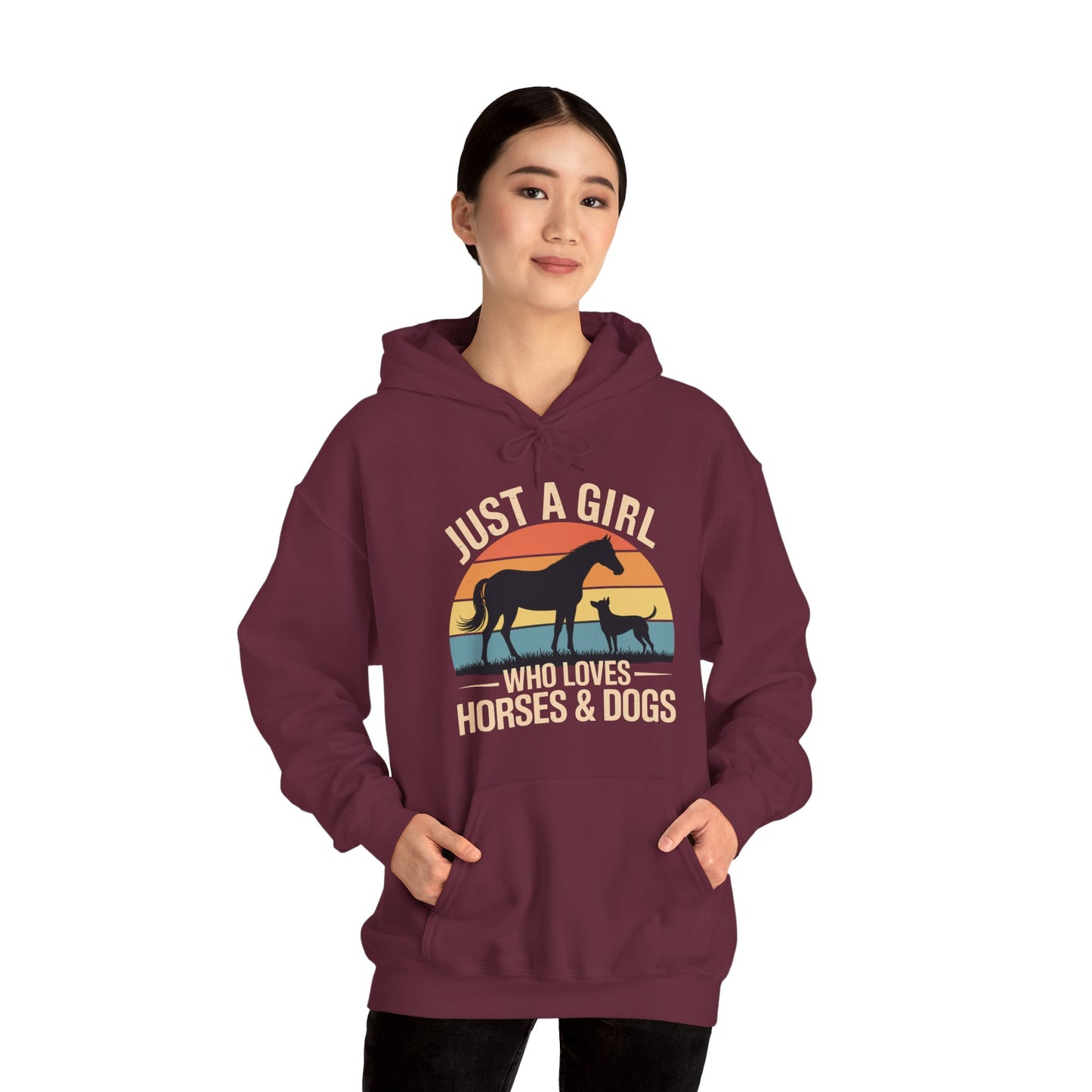 Just A Girl Who Loves Horses and Dogs Women Girls Hoodie