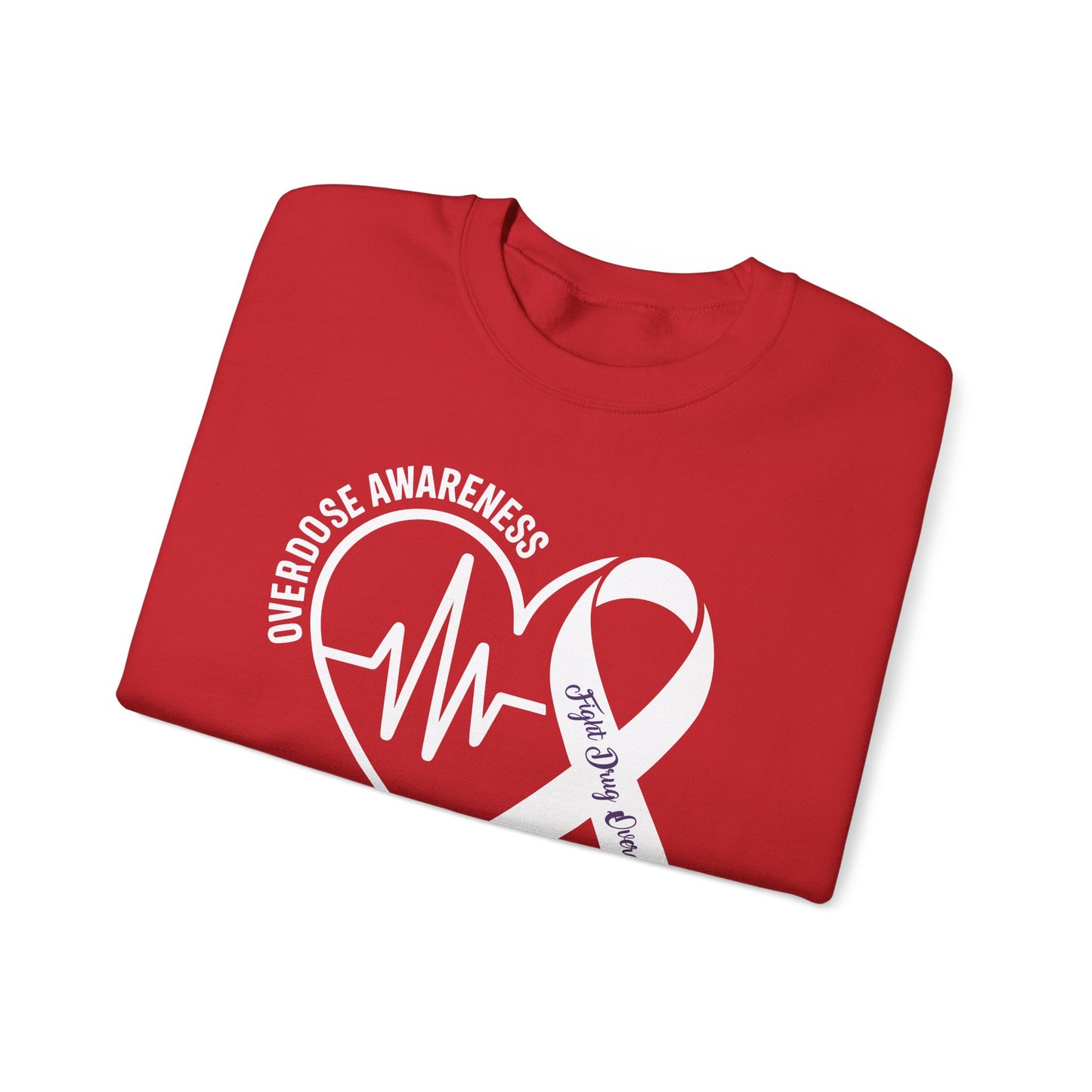 Overdose Awareness Month Heart Purple Ribbon Support Sweatshirt