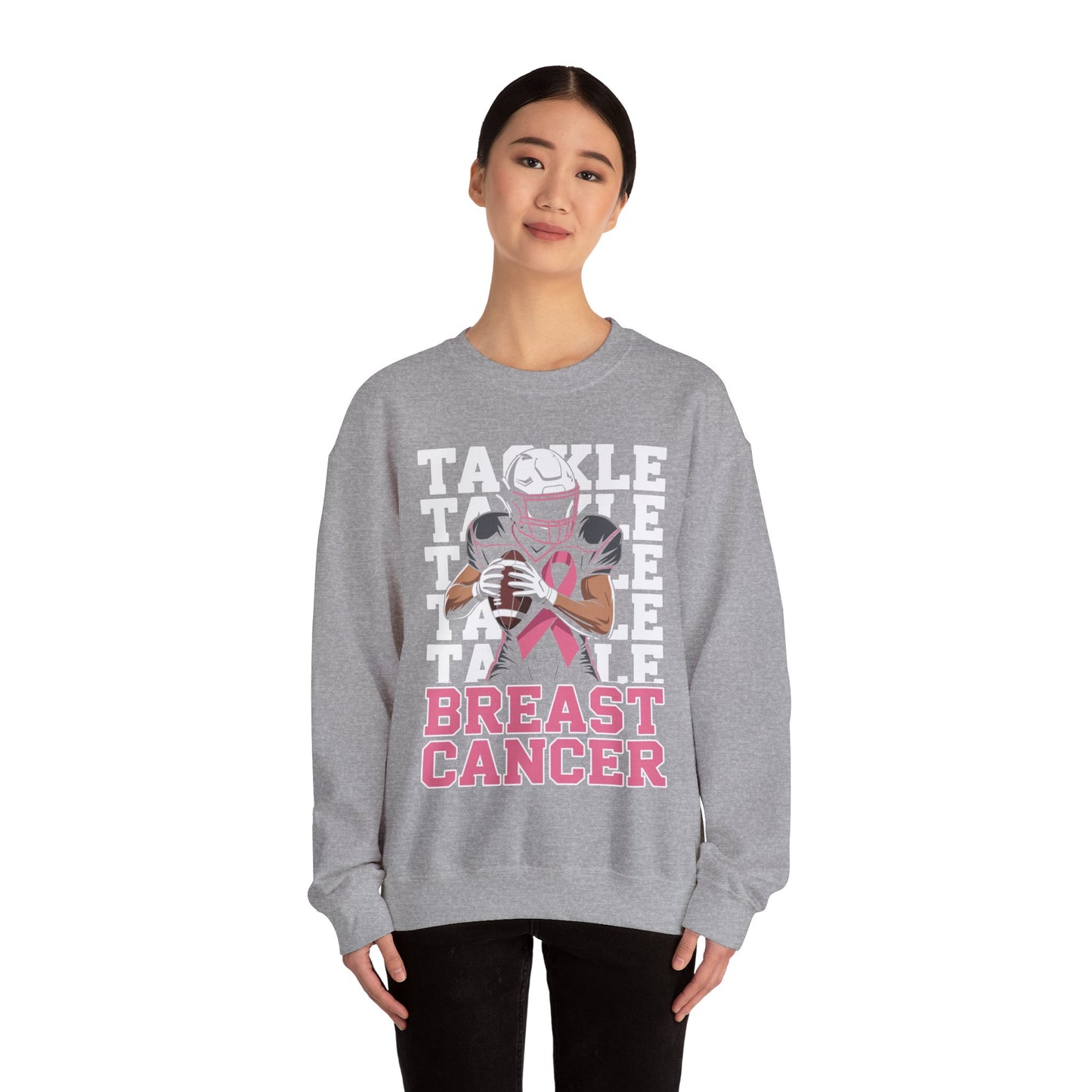 Tackle Football Breast Cancer Awareness Pink Ribbon Sweatshirt