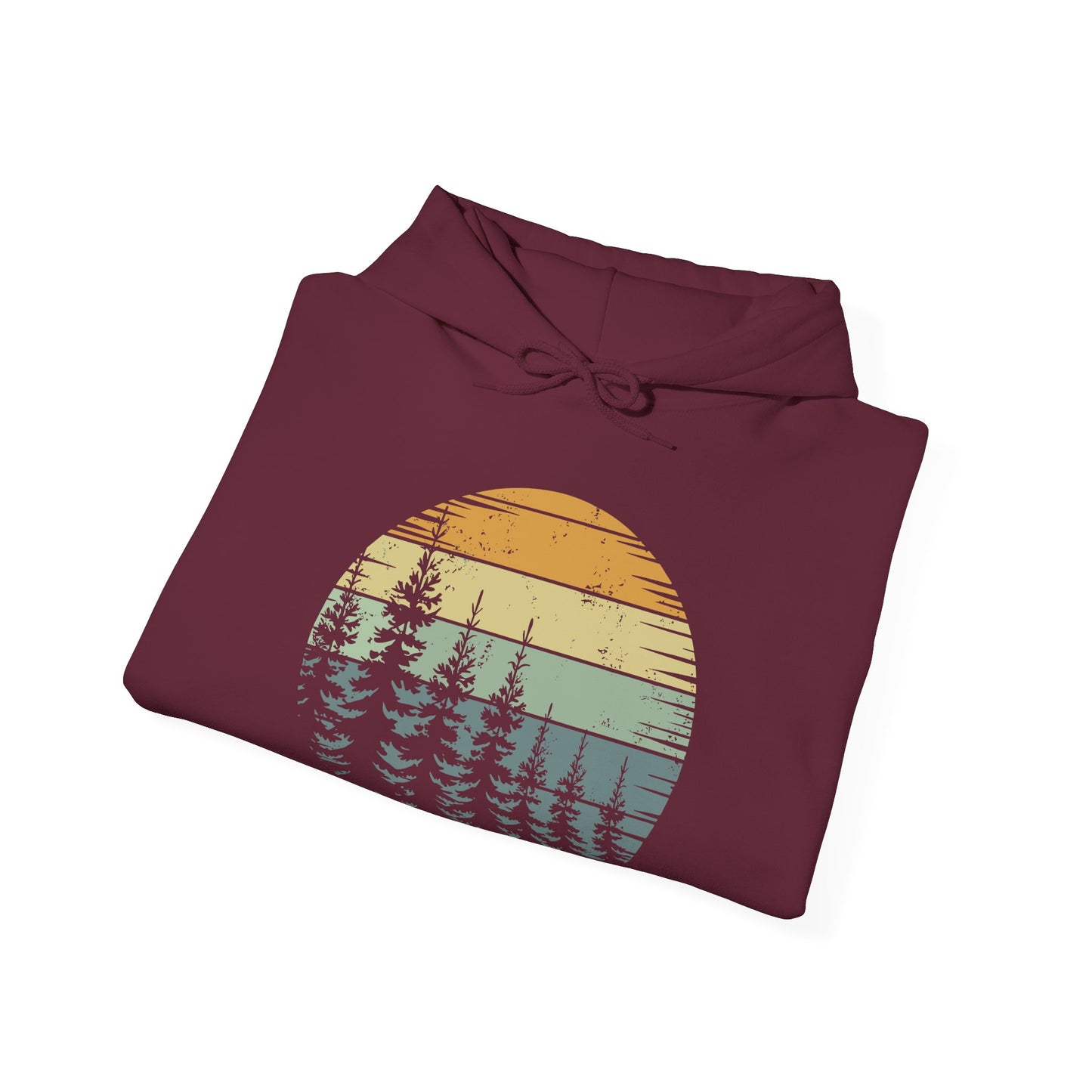 Retro Forest Trees Outdoors Nature Vintage Graphic Hoodie