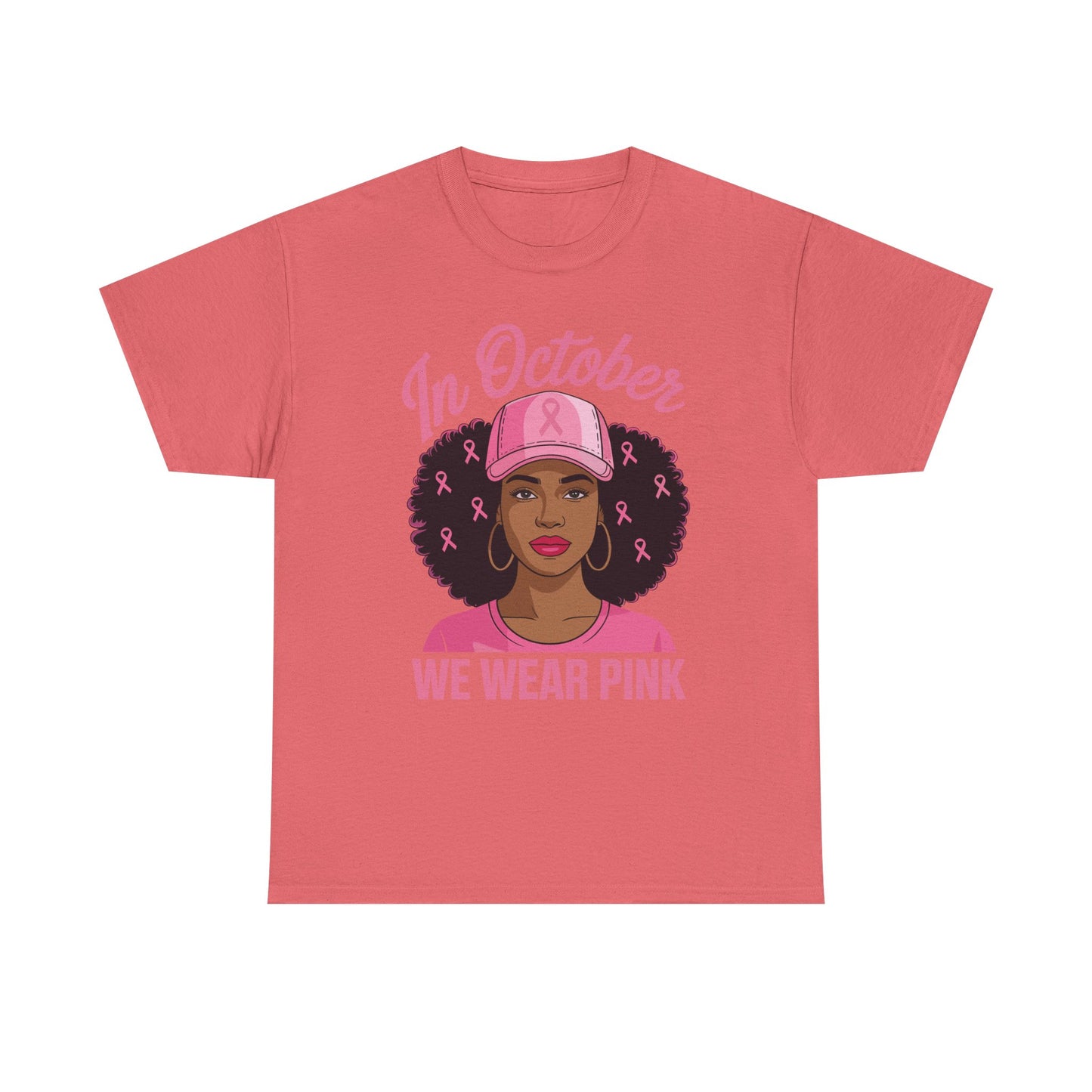 In October We Wear Pink Black Women Breast Cancer Awareness T-Shirt