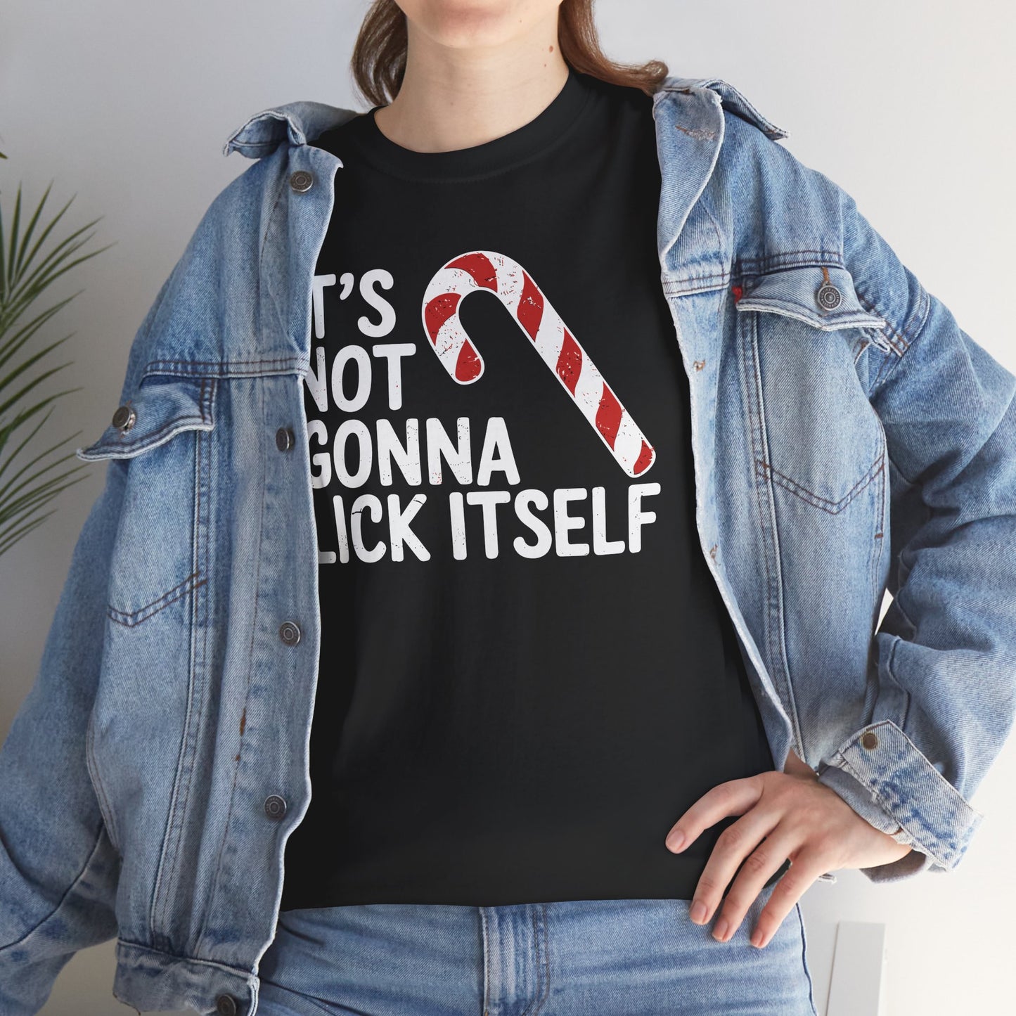 Funny Candy Cane Lick Itself Adult Christmas in July Gift T-Shirt