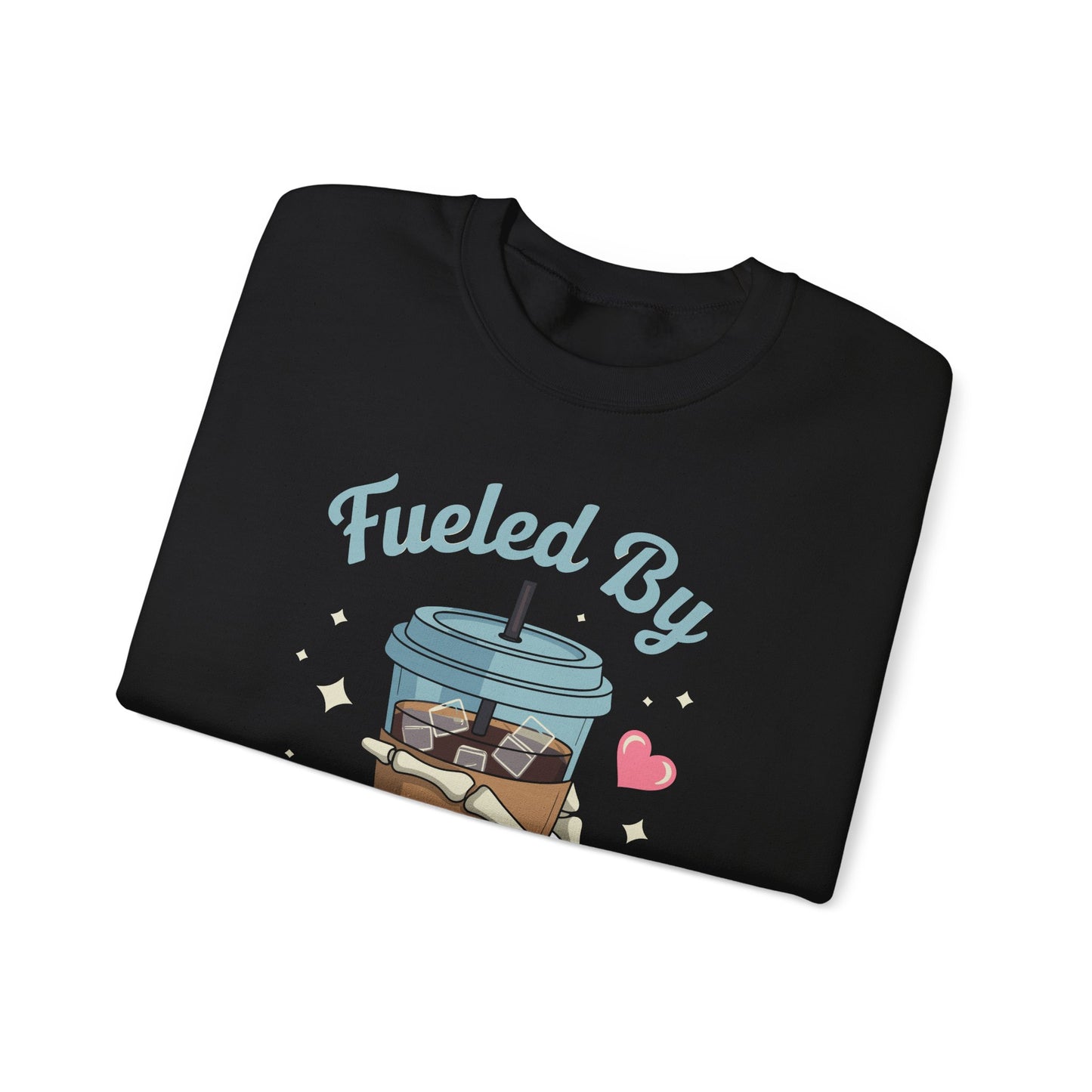 Fueled by Iced Coffee and Anxiety Funny Coffee Lover Sweatshirt