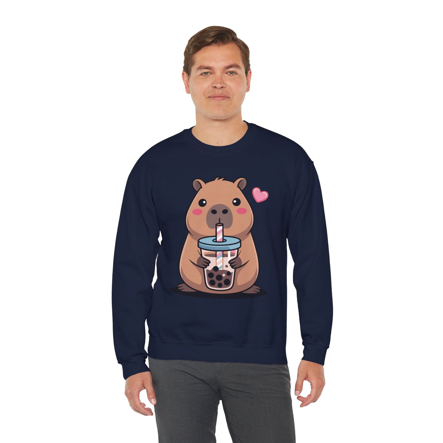 Cute Capybara Kawaii Anime Drinking Bubble Tea Lover Girls Sweatshirt