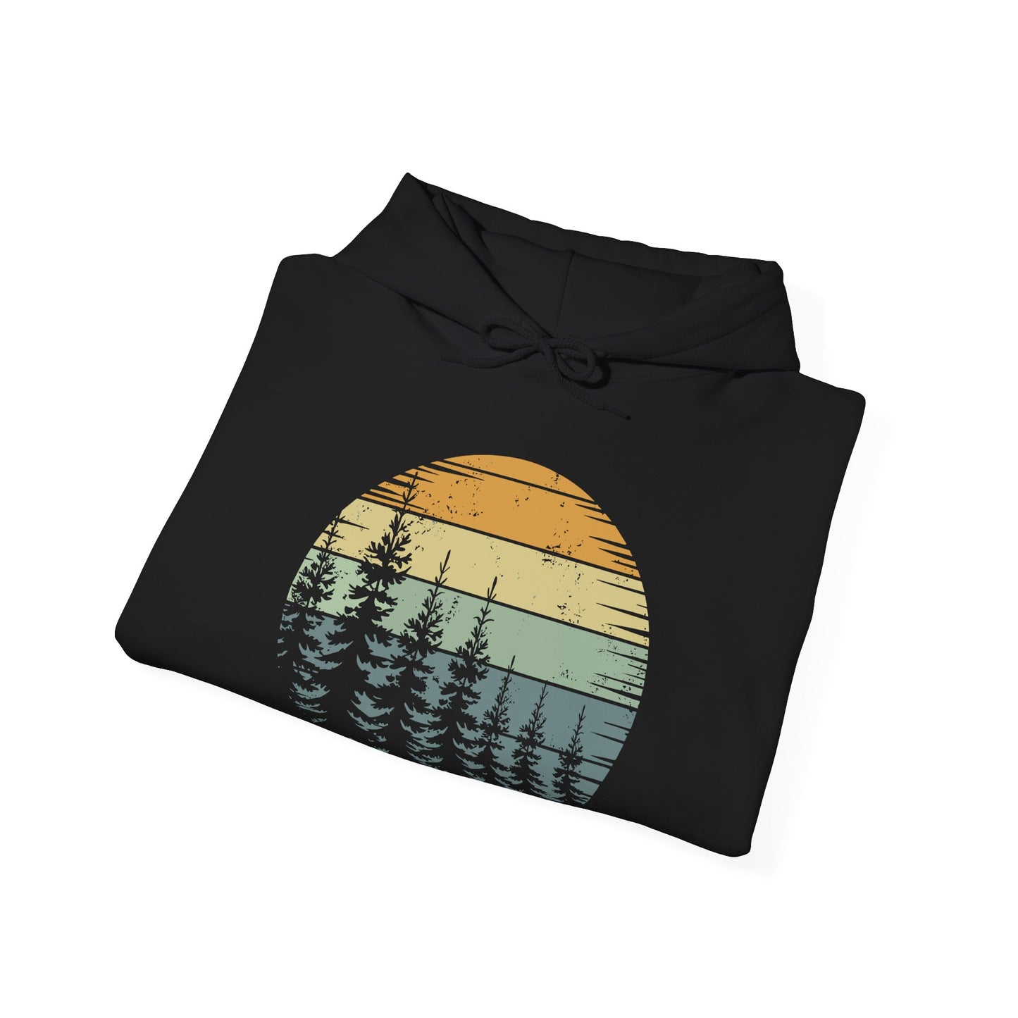 Retro Forest Trees Outdoors Nature Vintage Graphic Hoodie