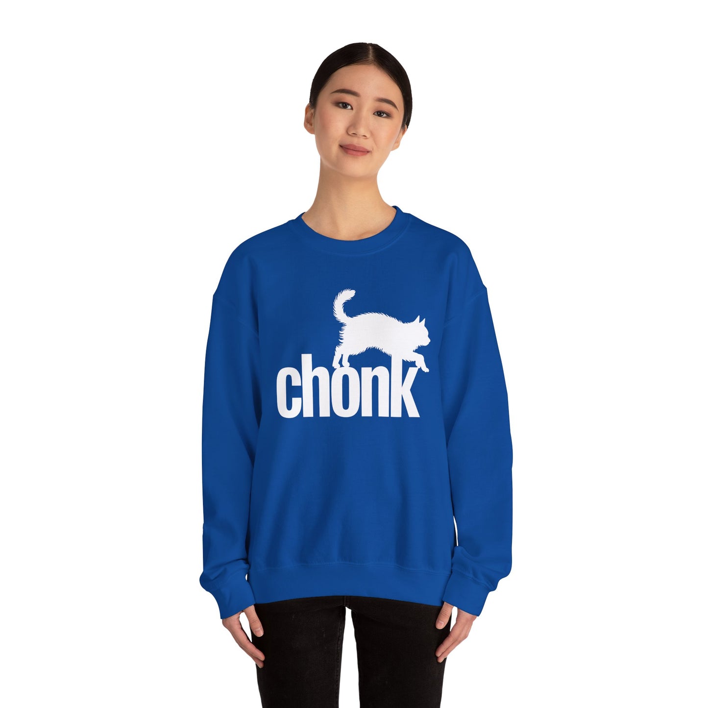 Chonk Cat Meme Funny Black Sweatshirt