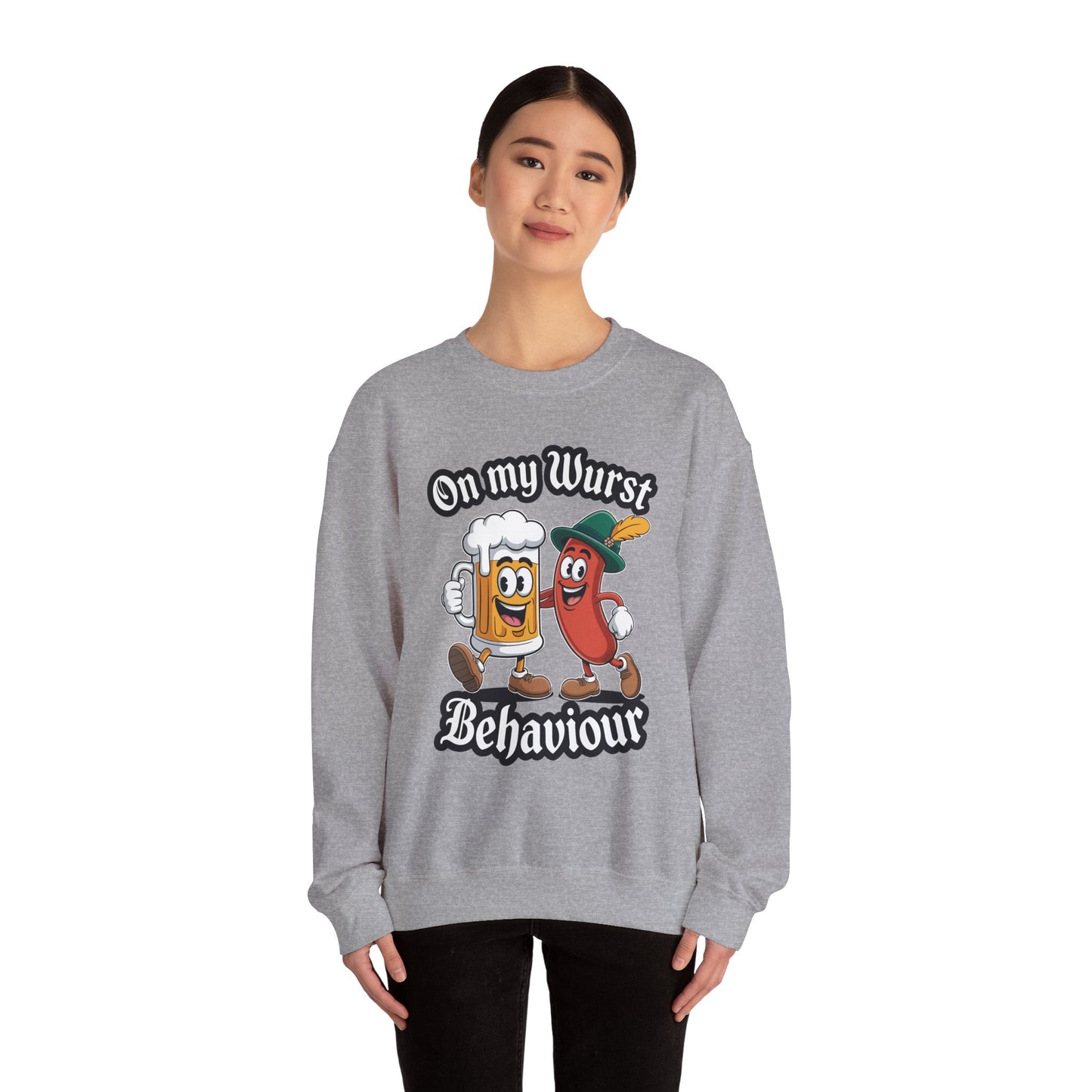 Oktoberfest On My Wurst Behaviour German Beer Sausage Adults Sweatshirt