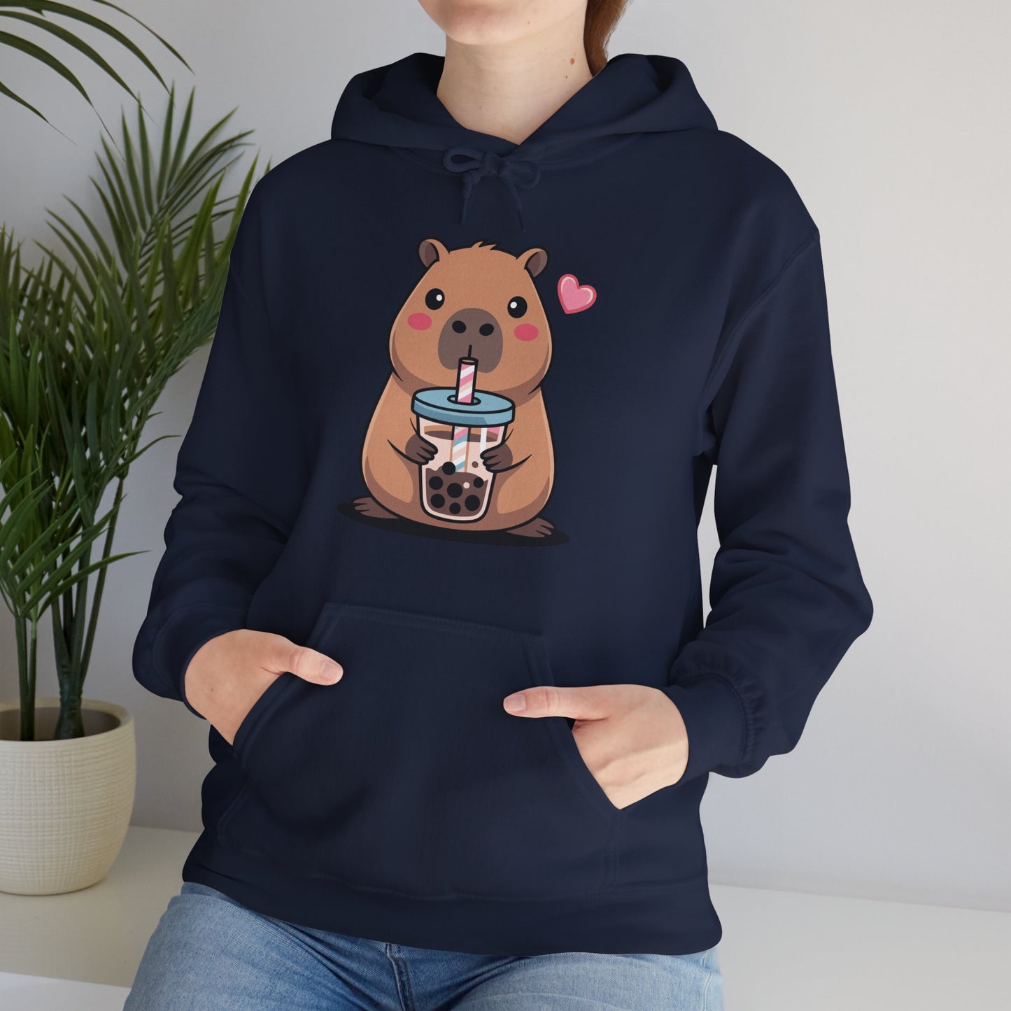 Cute Capybara Kawaii Anime Drinking Bubble Tea Lover Girls Hoodie