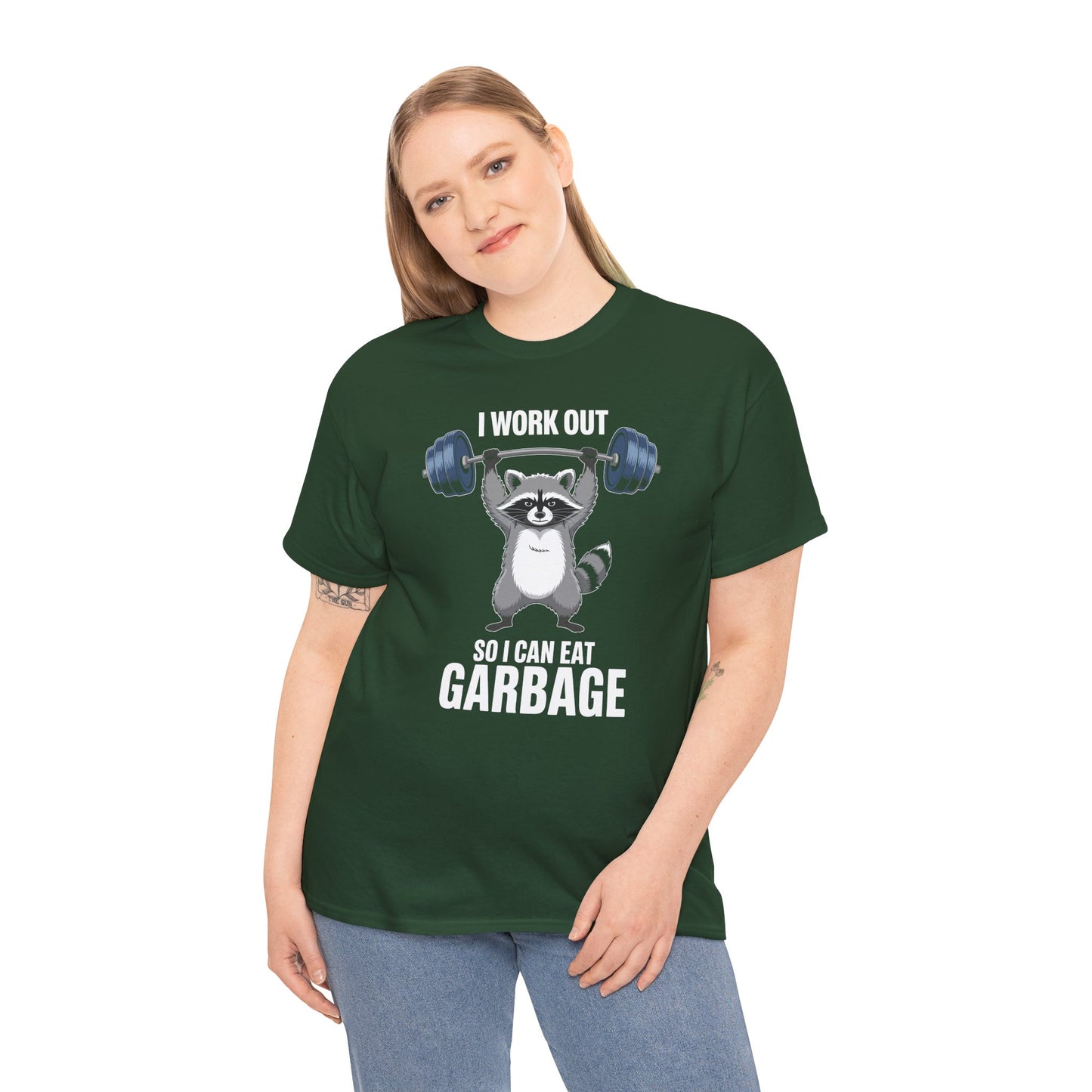 Raccoon Deadlift Bodybuilding Animal Funny Gym Fitness T-Shirt